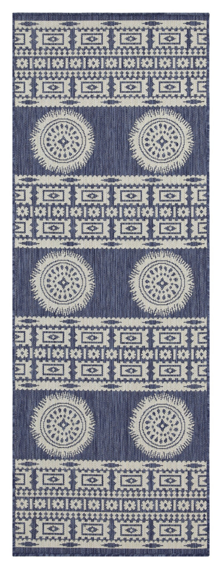 Sunshine GC_HAR2022 Blue 2 ft. 7 in. x 7 ft. 3 in. Indoor/Outdoor Area Rug--1