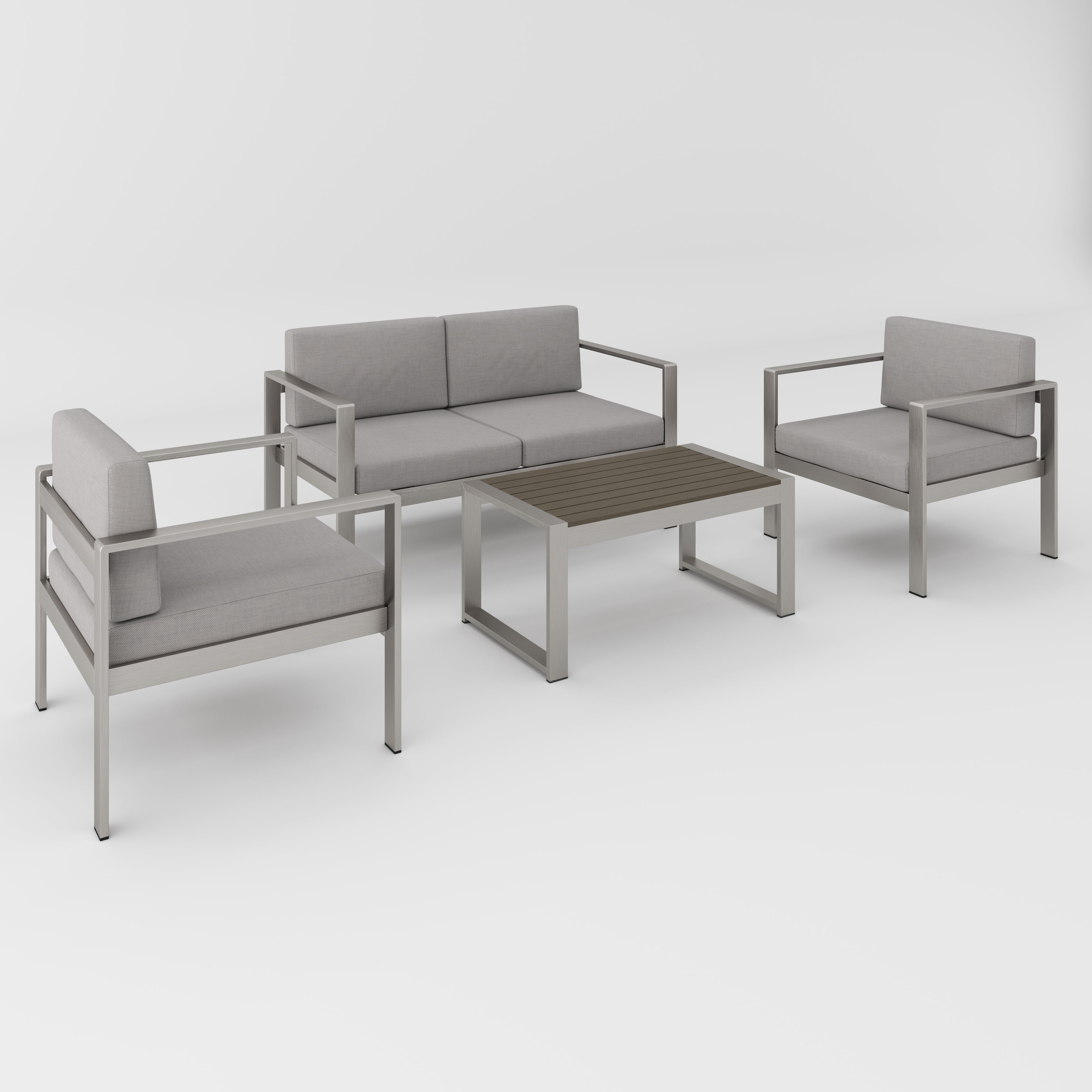 Aluminum Modern 4 Piece Sofa Seating Group For Patio Garden Outdoor--1