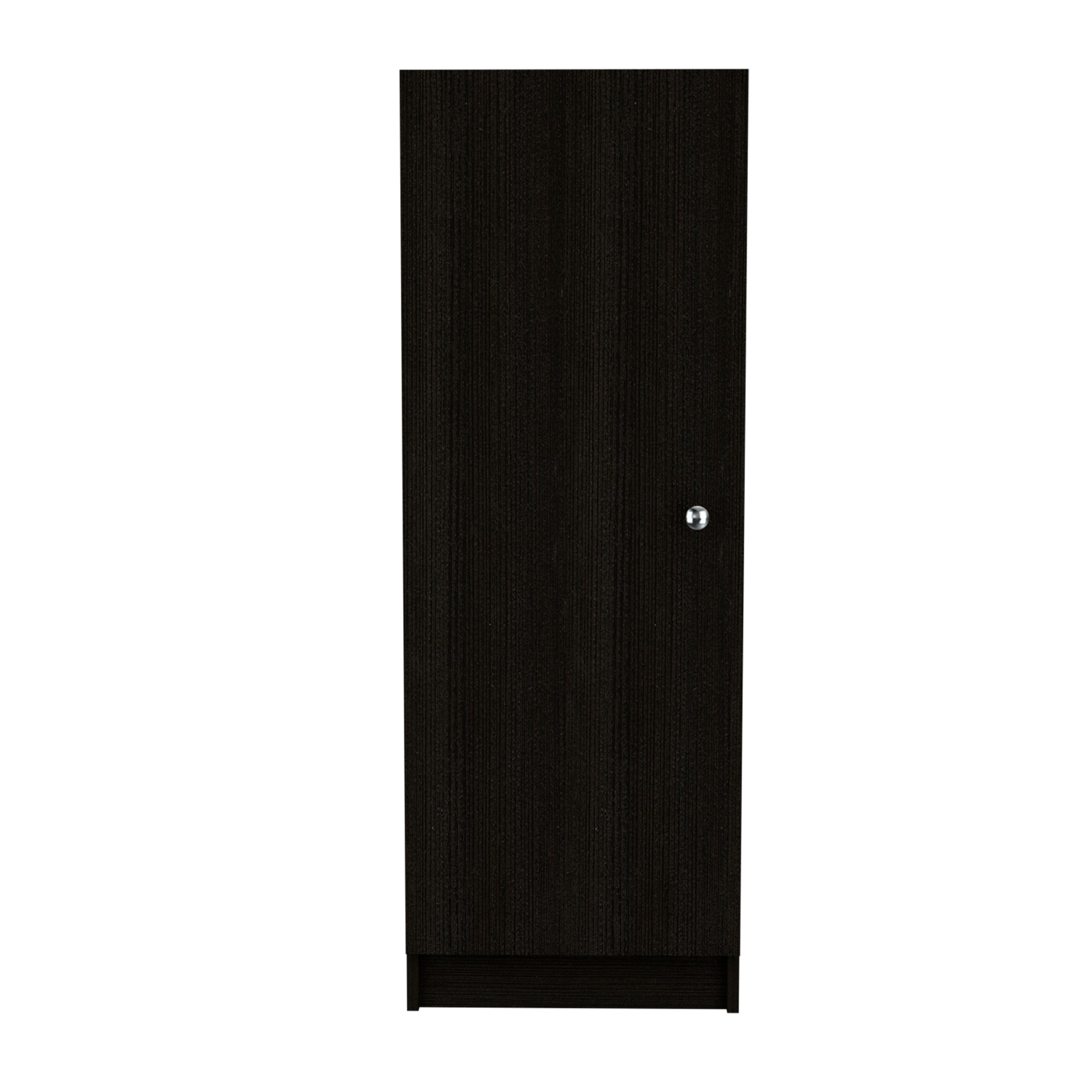 Belleria Single Door Pantry Storage Cabinet with Four Interior Shelves  -Black--2