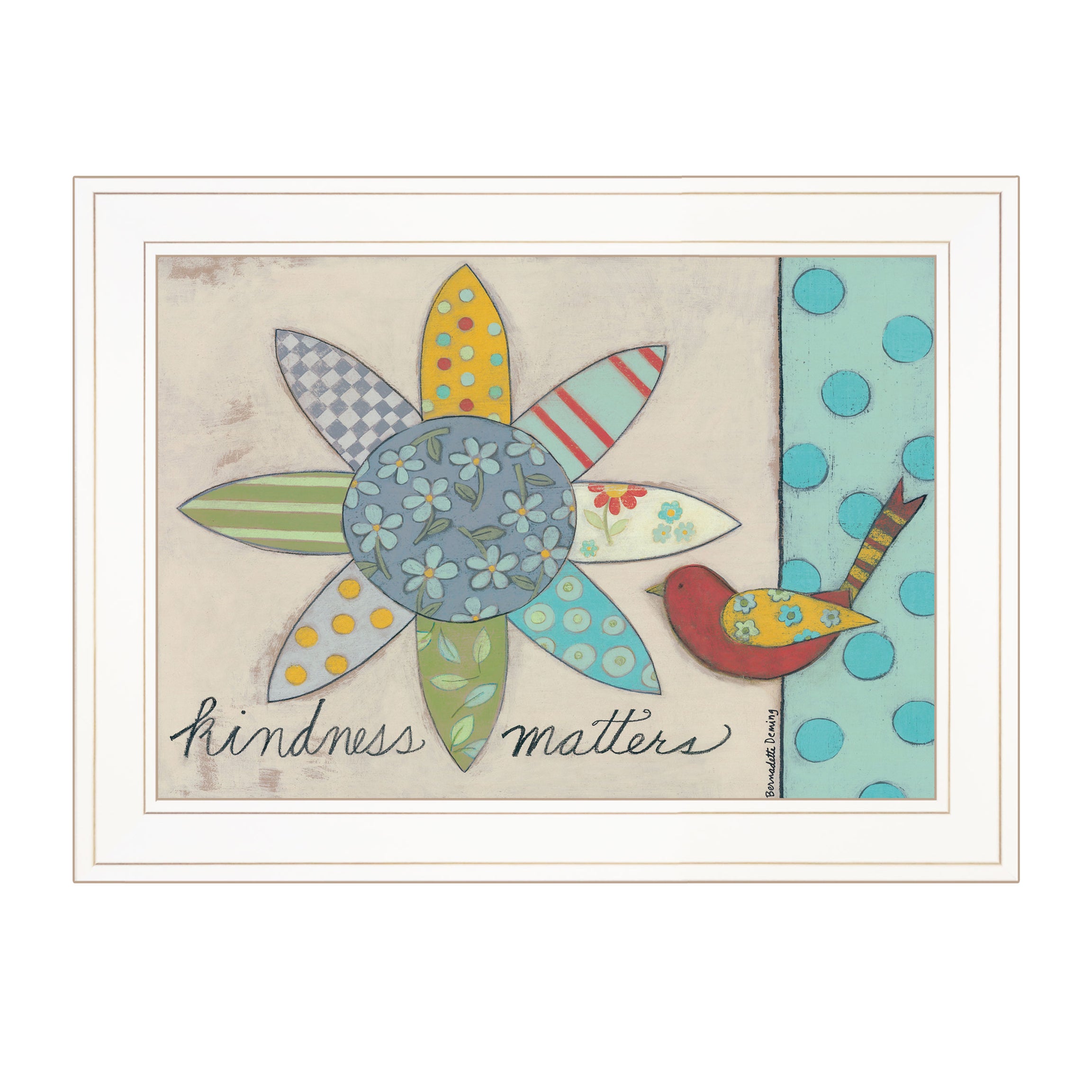 "Kindness Matters" by Bernadette Deming, Ready to Hang Framed Print, White Frame--1