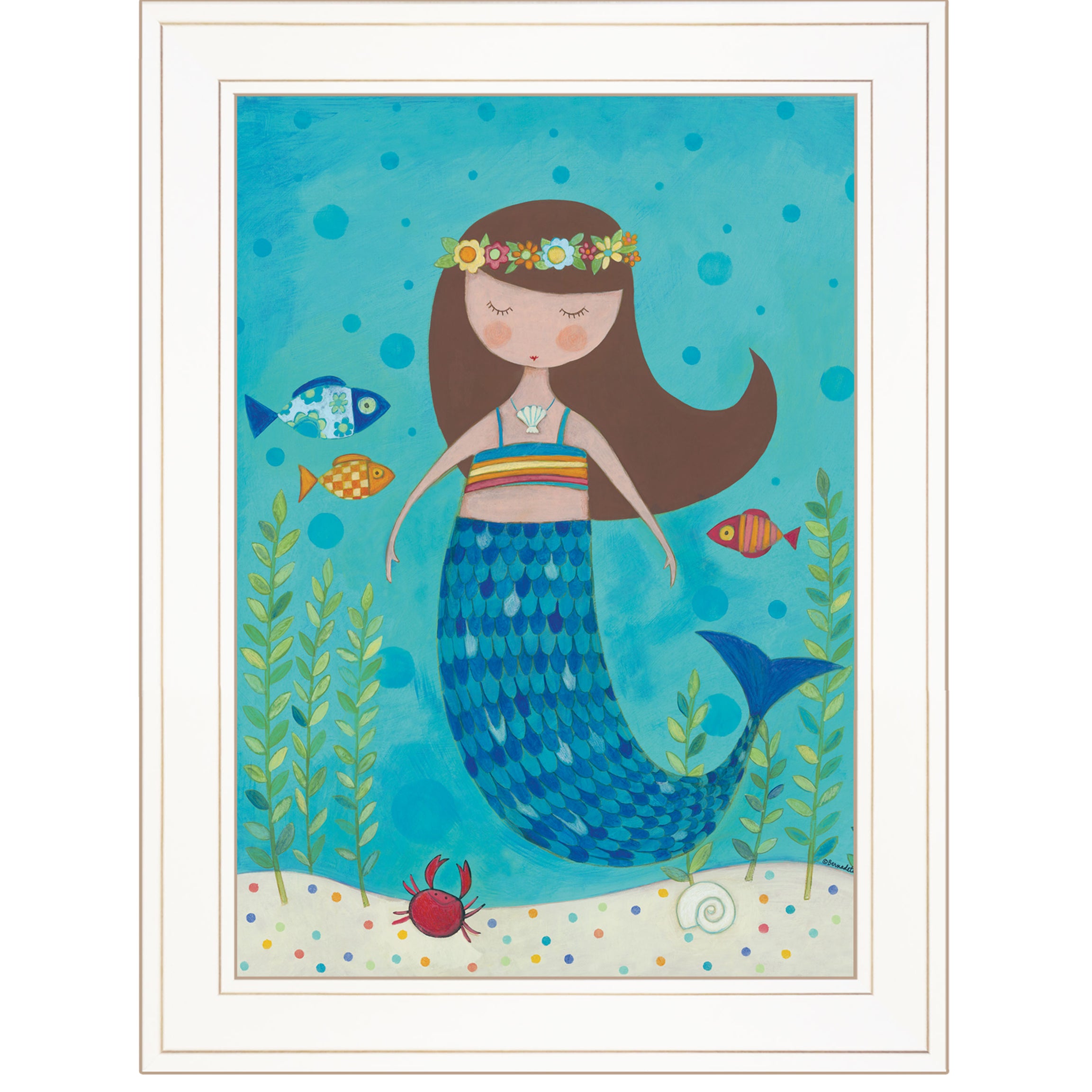 "Under the Sea" by Bernadette Deming, Ready to Hang Framed Print, White Frame--1