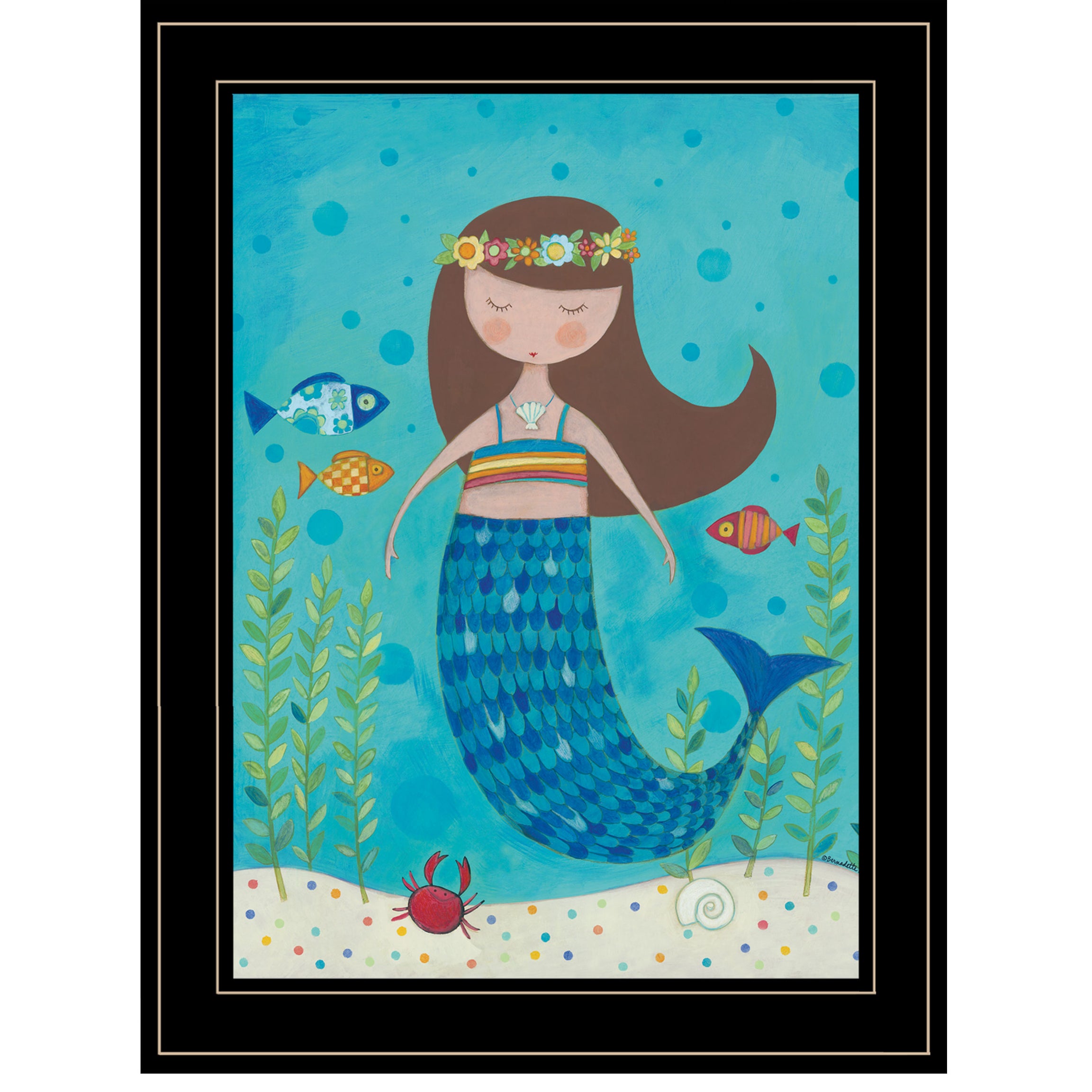 "Under the Sea" by Bernadette Deming, Ready to Hang Framed Print, Black Frame--1