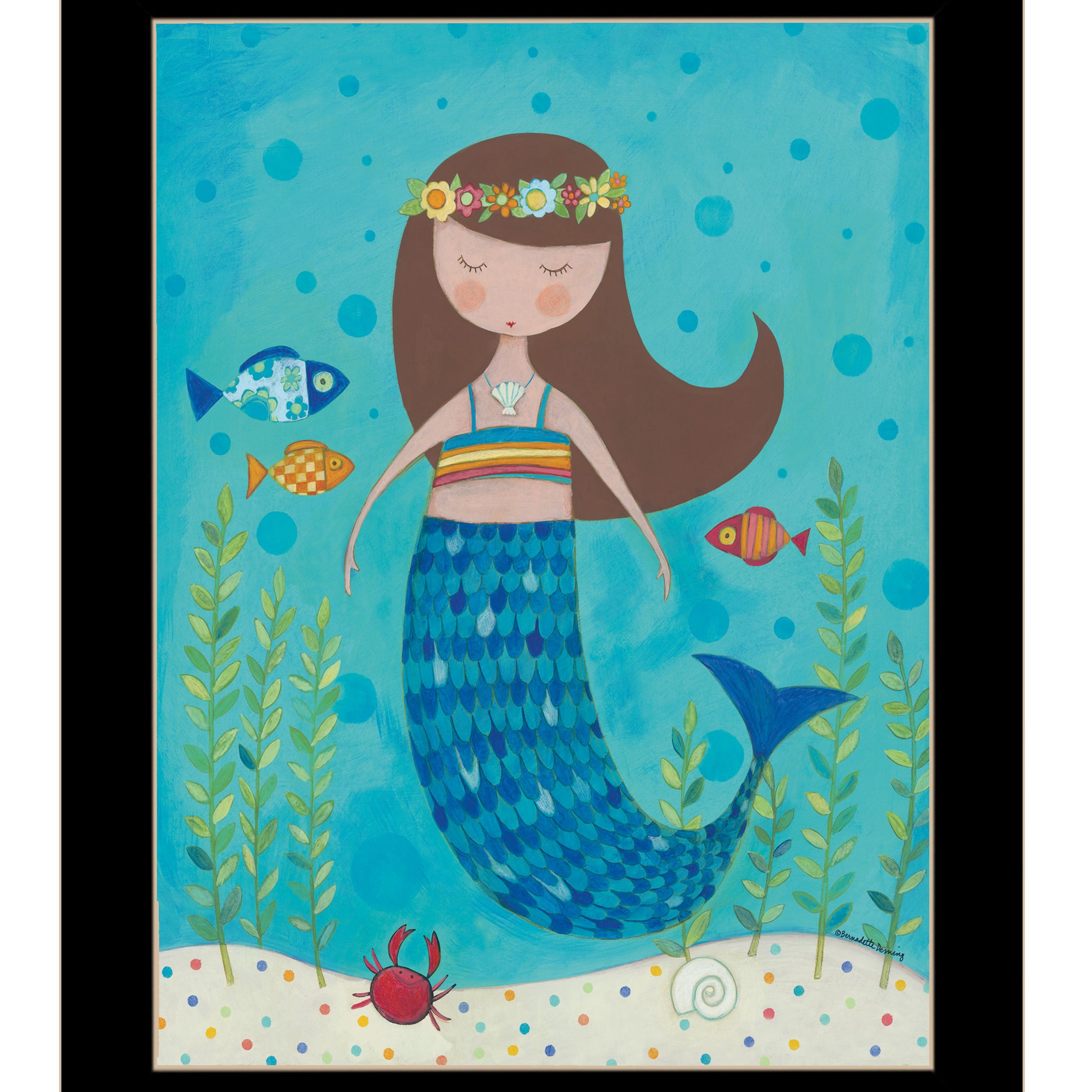 "Under the Sea" by Bernadette Deming, Ready to Hang Framed Print, Black Frame--1