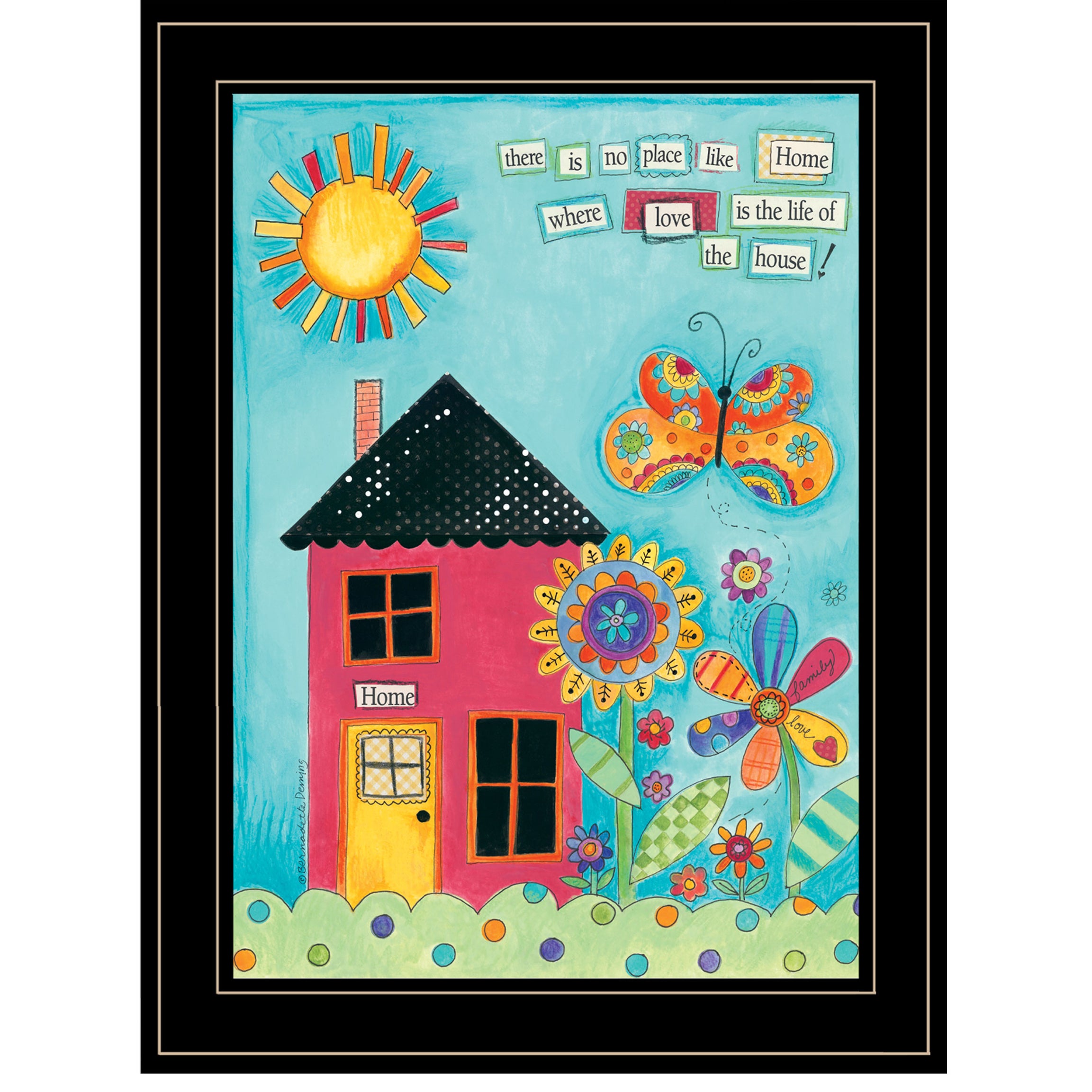 "No Place Like Home" by Bernadette Deming, Ready to Hang Framed Print, Black Frame--1