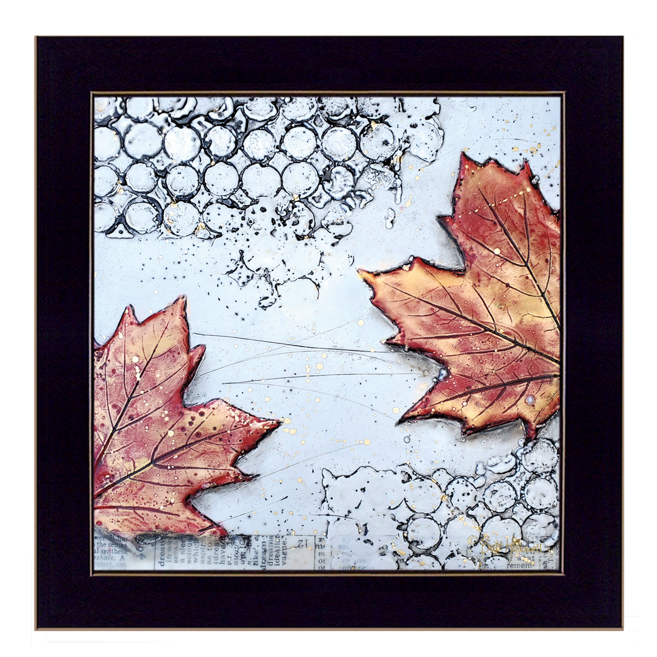 "Channeling Fall 3" By Britt Hallowell, Ready to Hang Framed Print, Black Frame--1