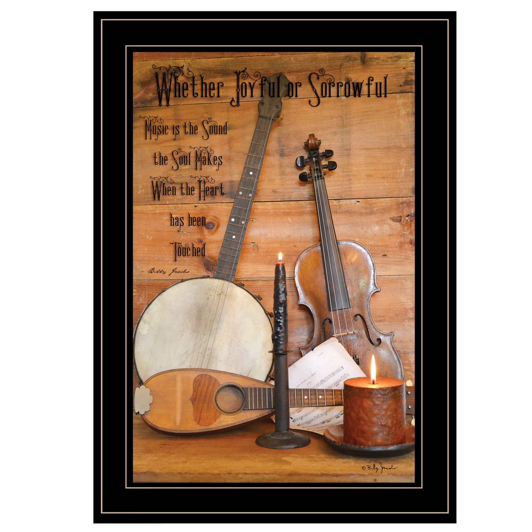 "Music" By Billy Jacobs, Ready to Hang, Ready to Hang Framed Print, Black Frame--1