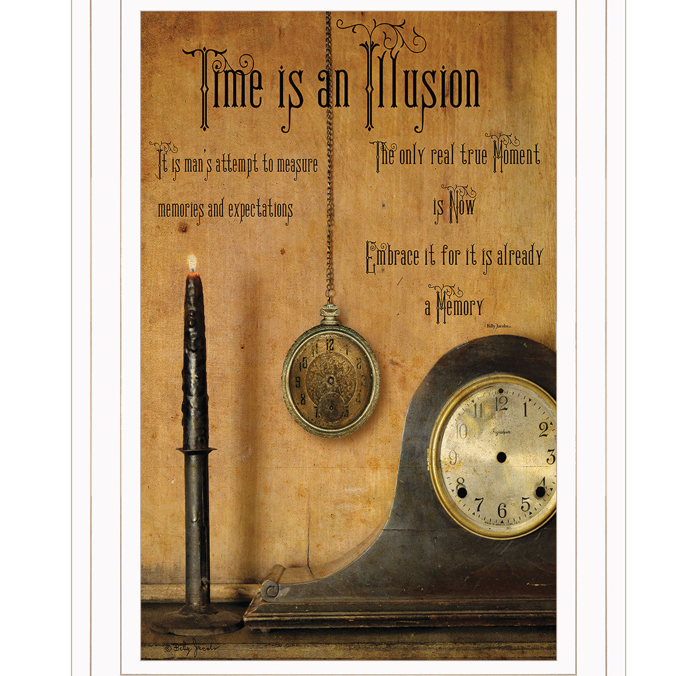 "Time is an Illusion" by Artisan Billy Jacobs, Ready to Hang Framed Print, White Frame--1