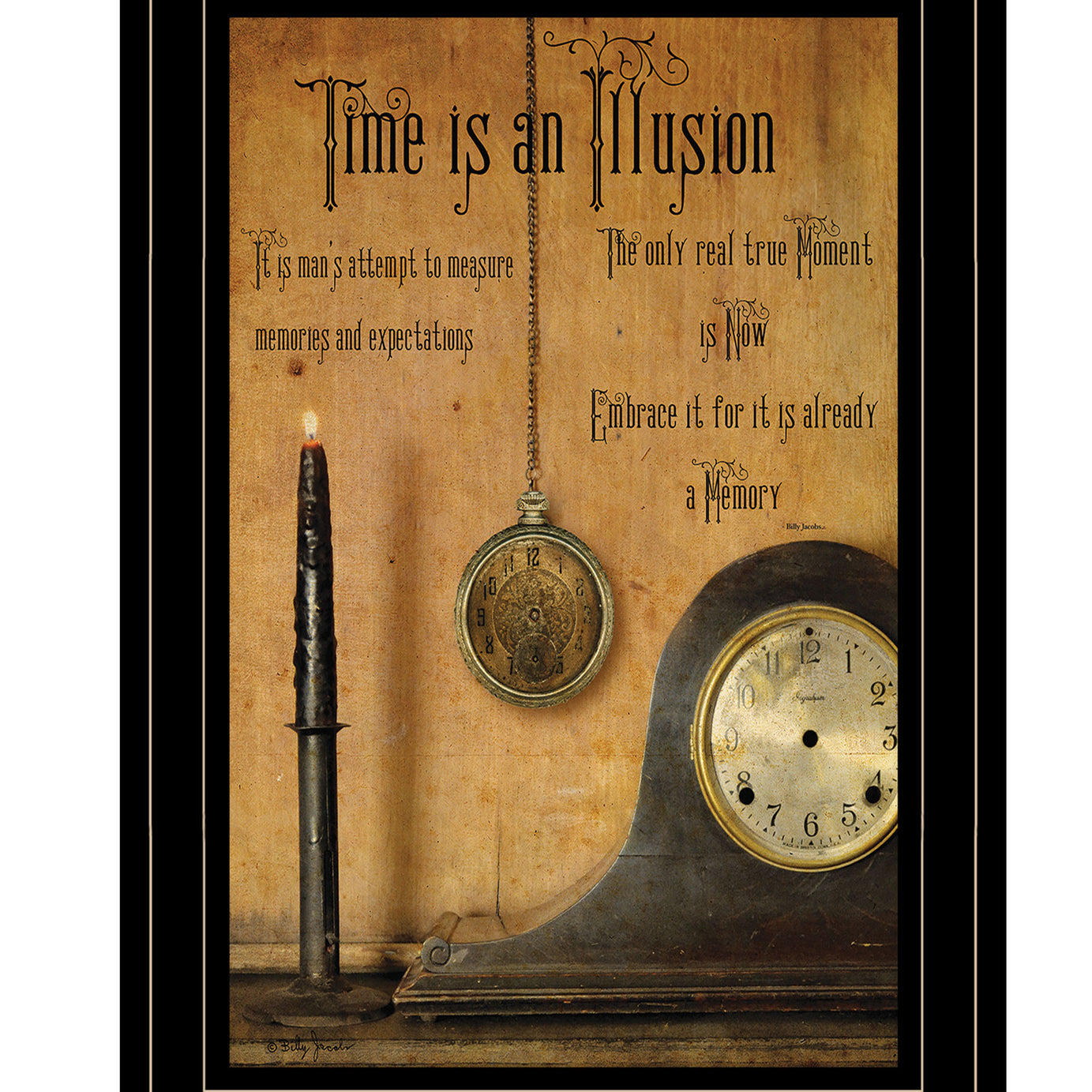 "Time is an Illusion" by Artisan Billy Jacobs, Ready to Hang Framed Print, Black Frame--1