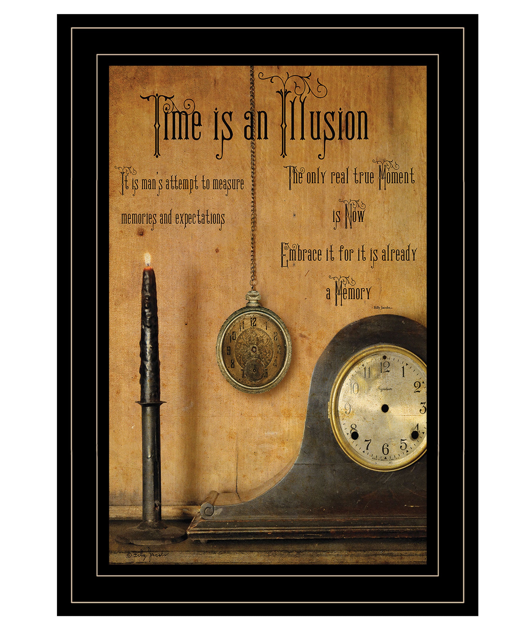 "Time is an Illusion" by Artisan Billy Jacobs, Ready to Hang Framed Print, Black Frame--1