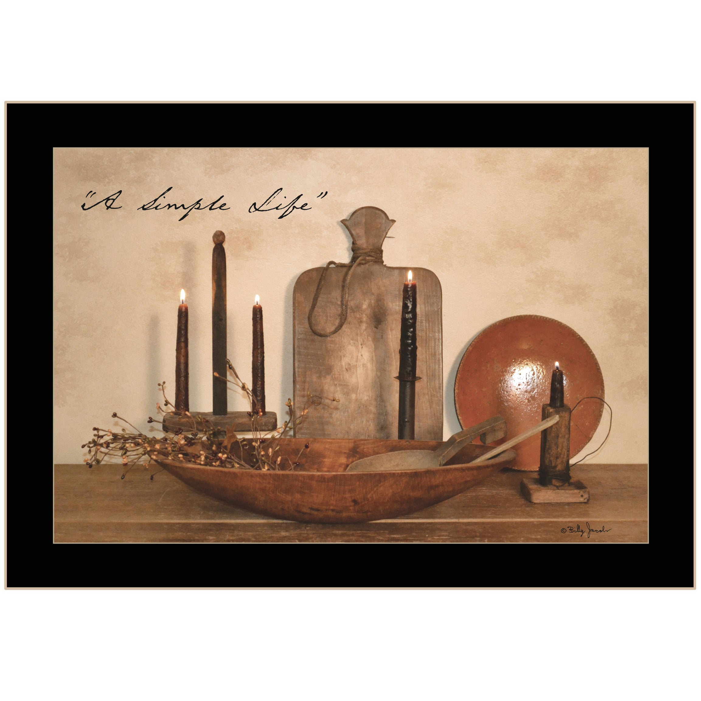 "A Simple Life" by Billy Jacobs, Ready to Hang Framed Print, Black Frame--1