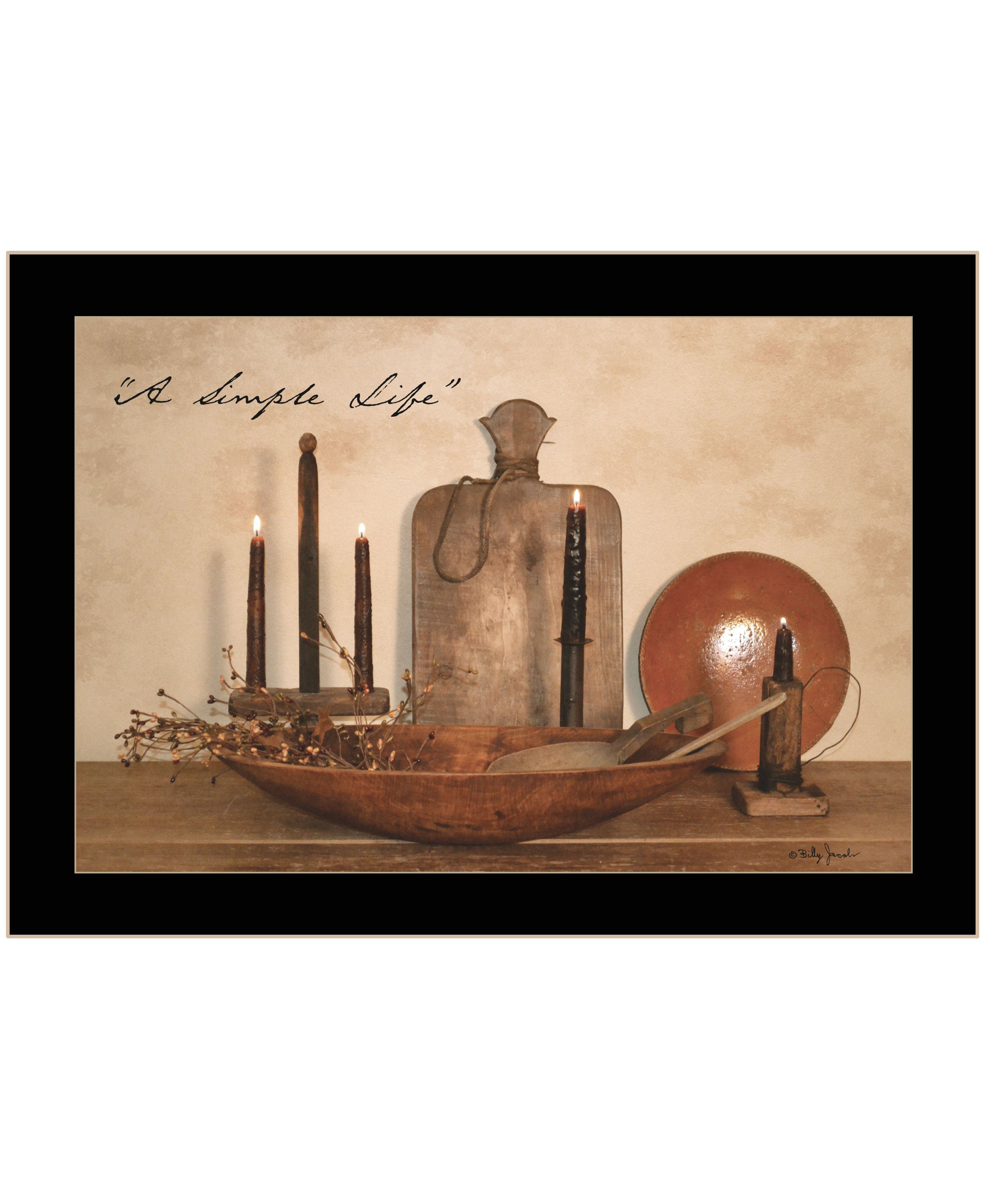 "A Simple Life" by Billy Jacobs, Ready to Hang Framed Print, Black Frame--1