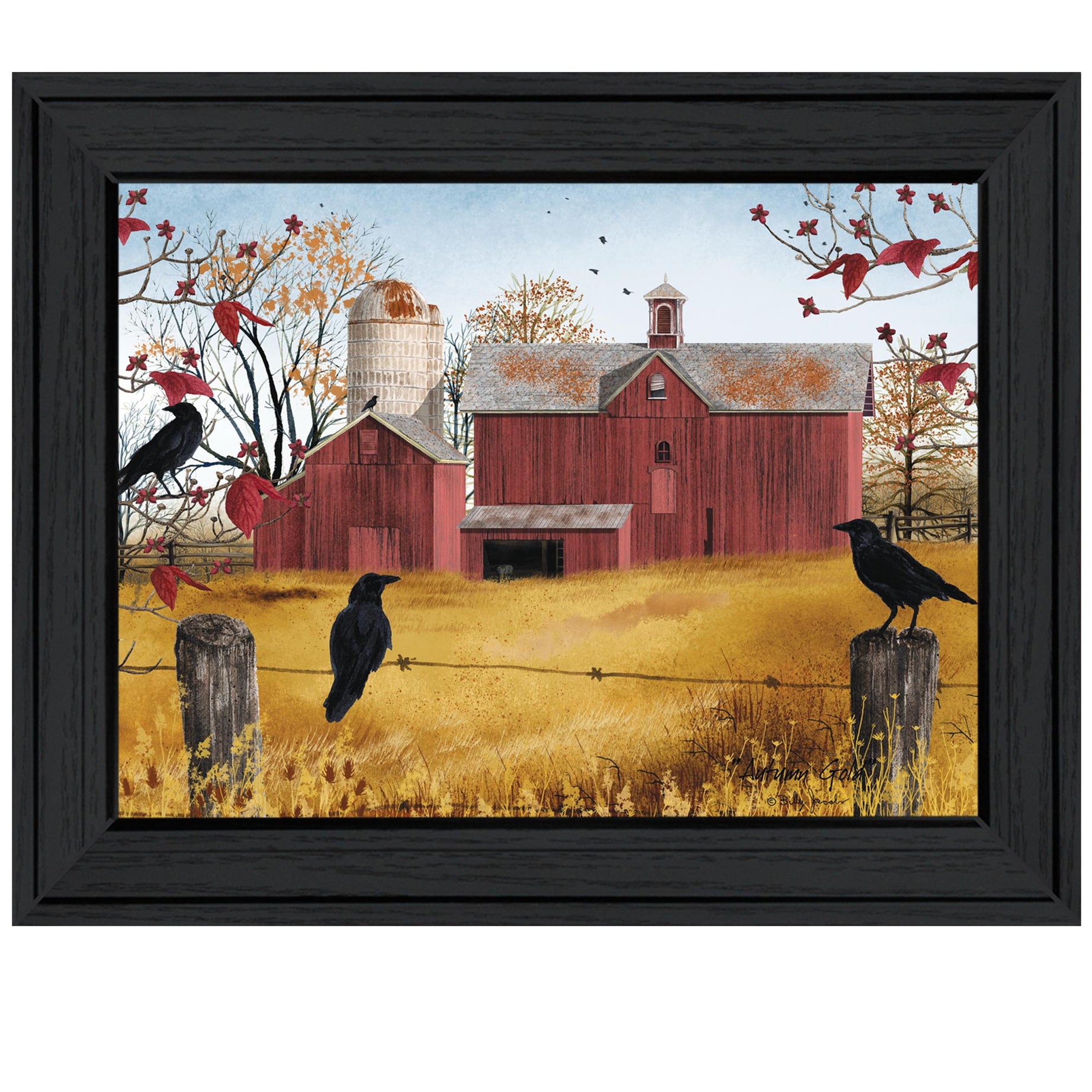 "Autumn Gold" By Billy Jacobs, Ready to Hang Framed Print, Black Frame--1