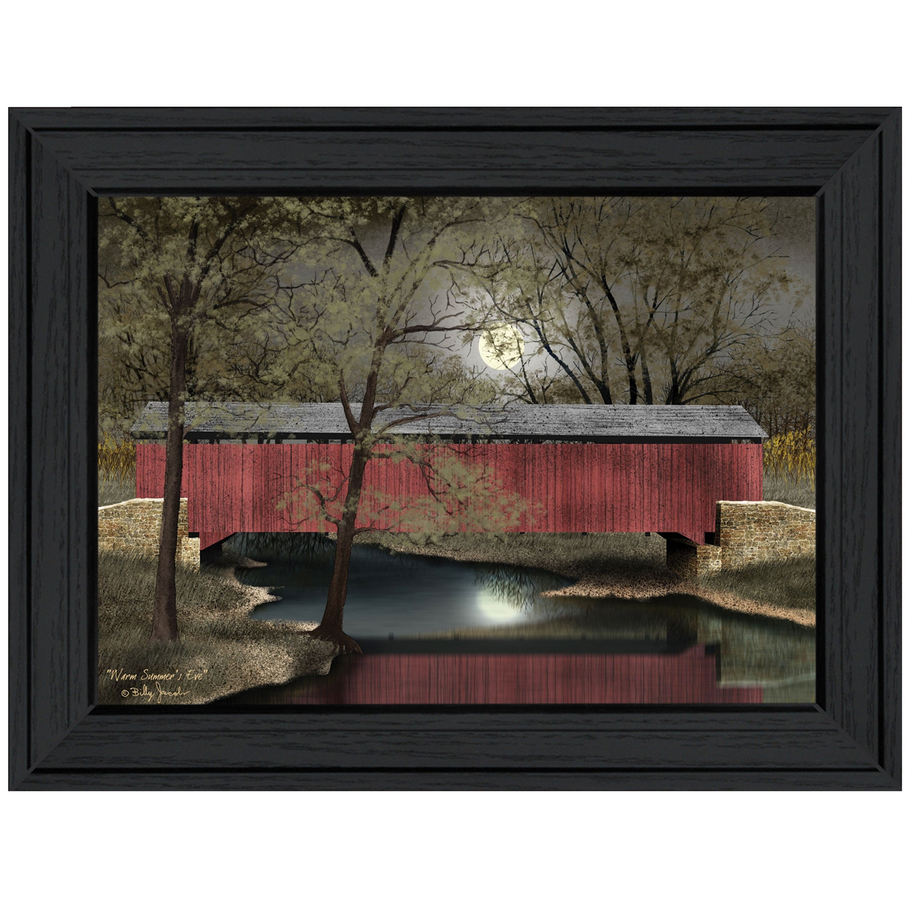 "Warm Summer's Eve" By Billy Jacobs, Ready to Hang Framed Print, Black Frame--1