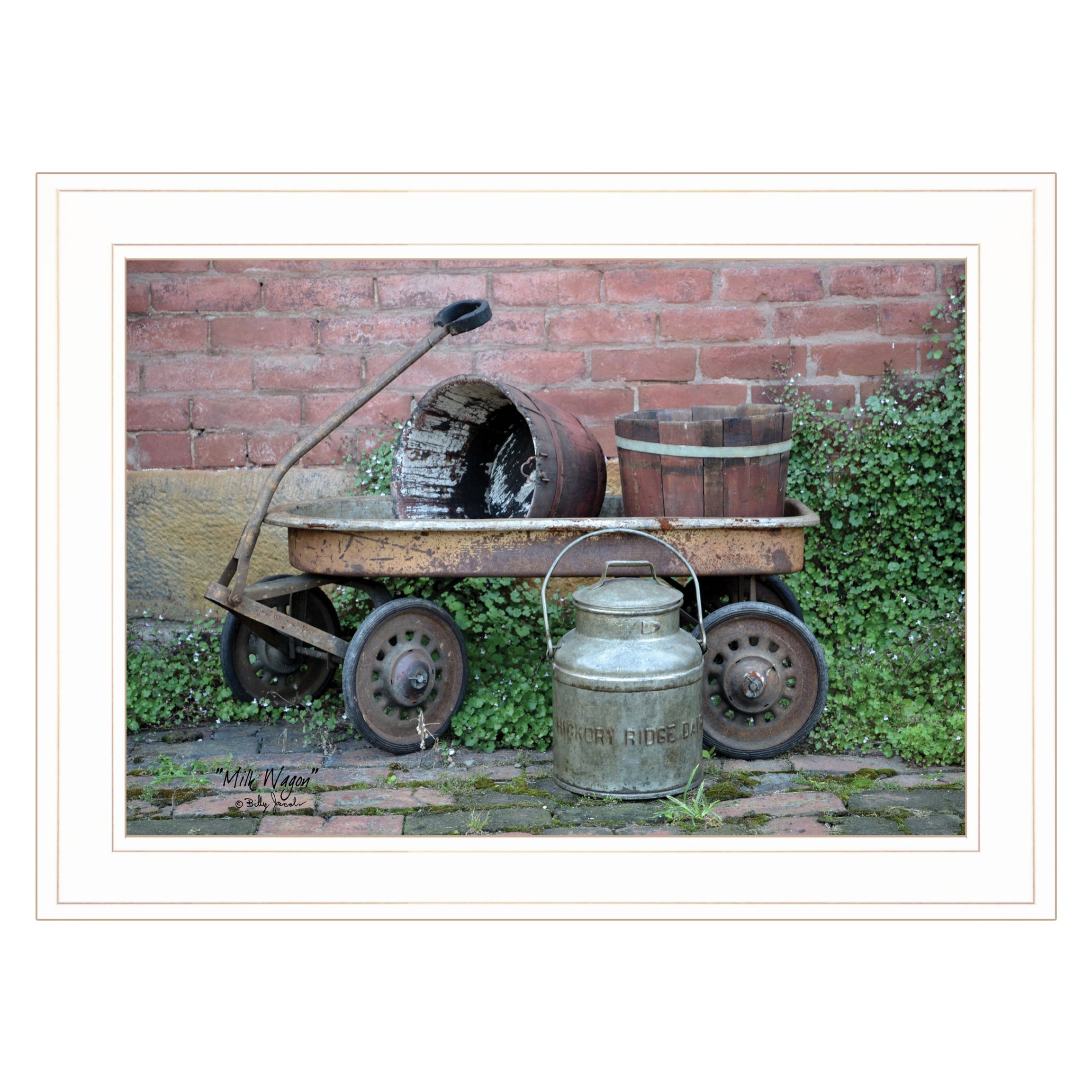 "Milk Wagon" by Billy Jacobs, Ready to Hang Framed Print, White Frame--1