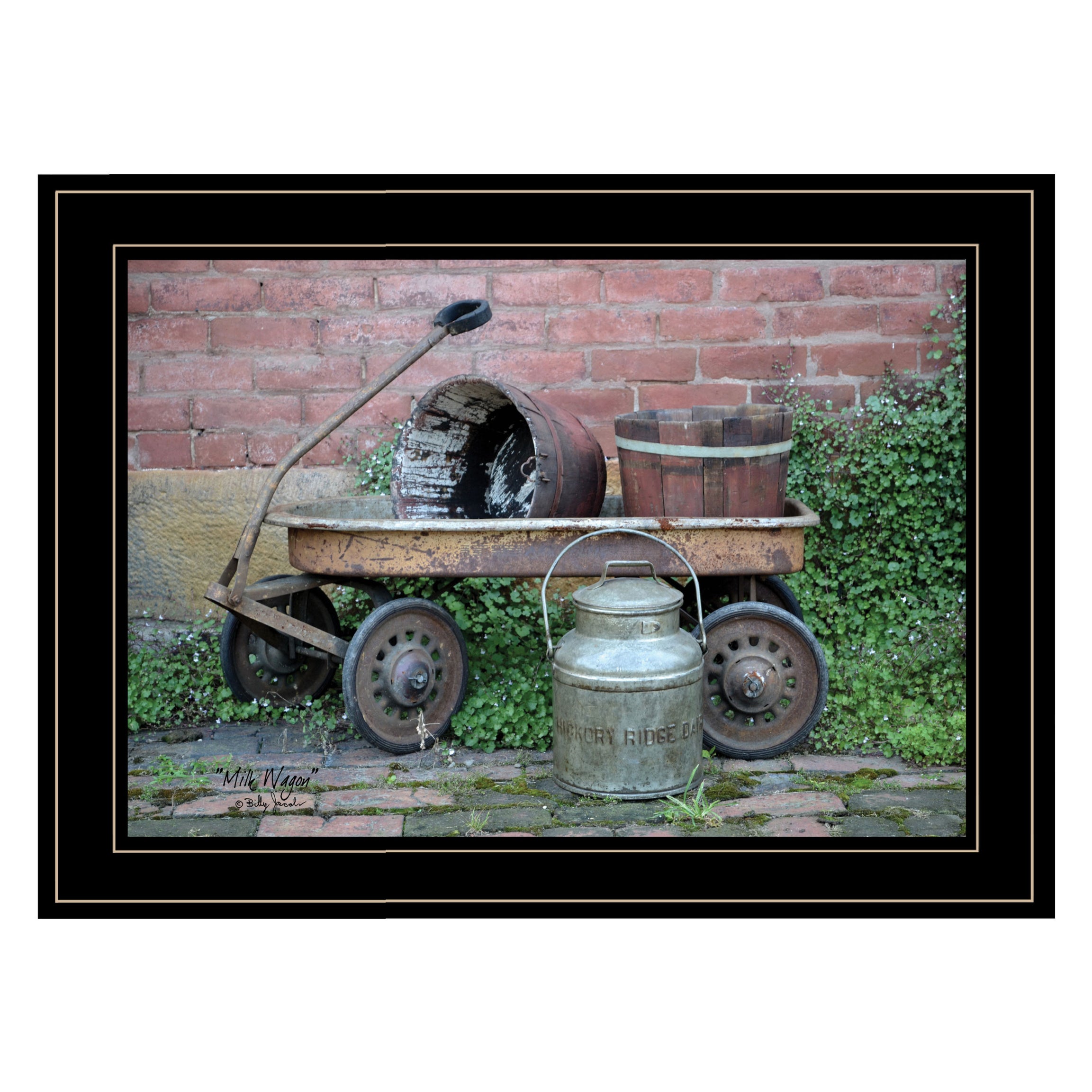 "Milk Wagon" by Billy Jacobs, Ready to Hang Framed Print, Black Frame--1