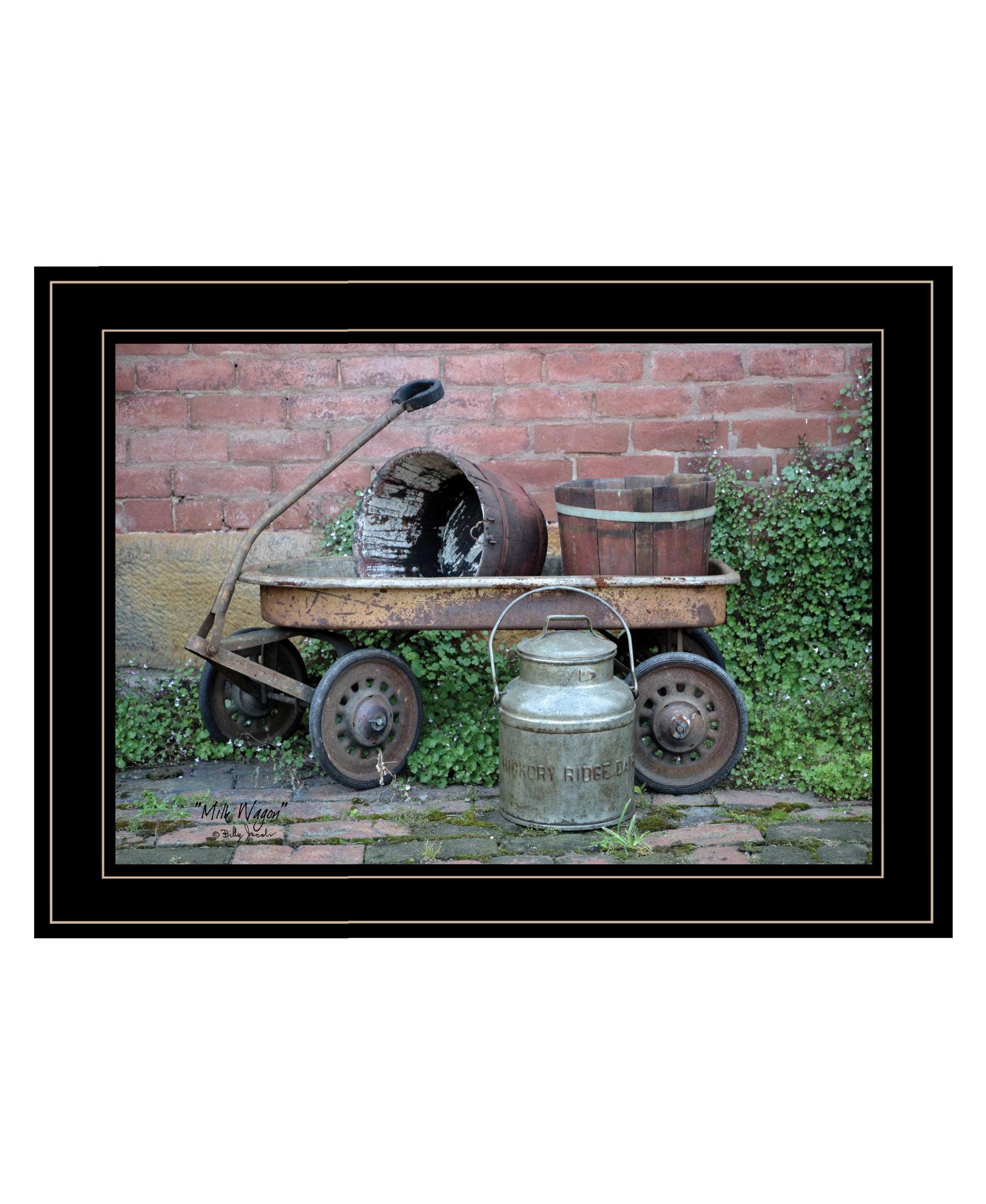 "Milk Wagon" by Billy Jacobs, Ready to Hang Framed Print, Black Frame--1