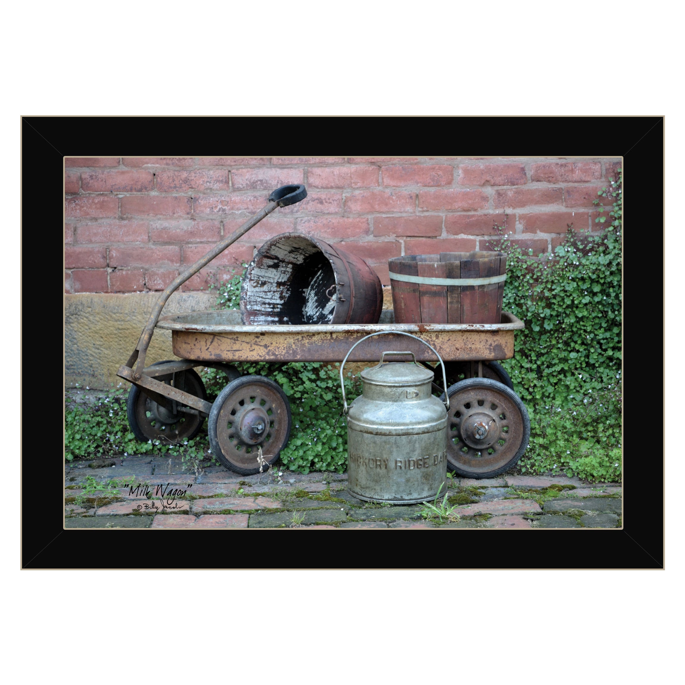 "Milk Wagon" by Billy Jacobs, Ready to Hang Framed Print, Black Frame--1