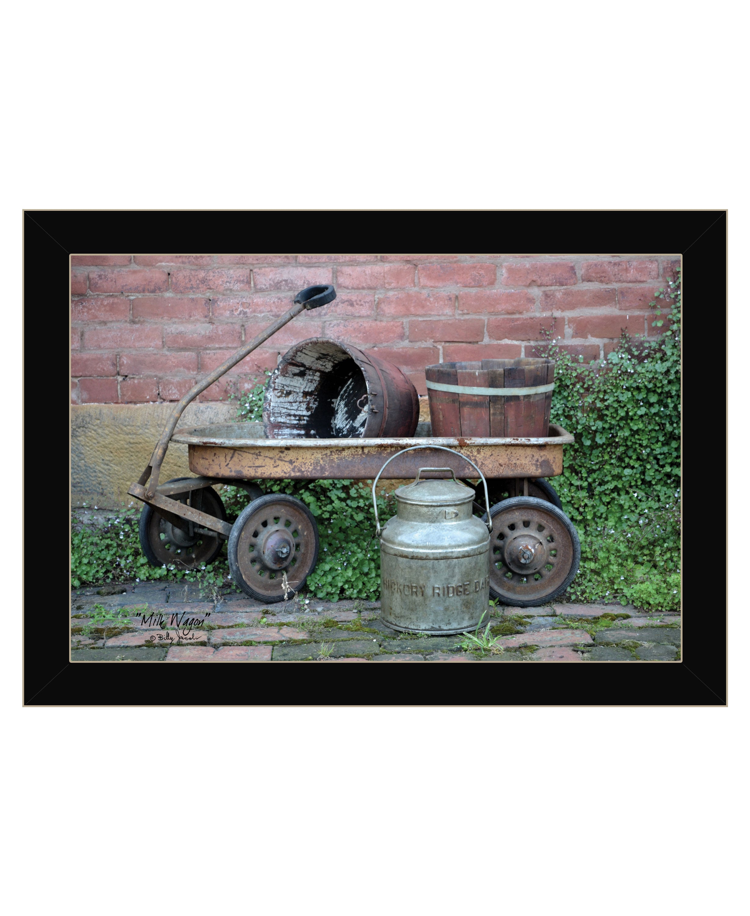 "Milk Wagon" by Billy Jacobs, Ready to Hang Framed Print, Black Frame--1