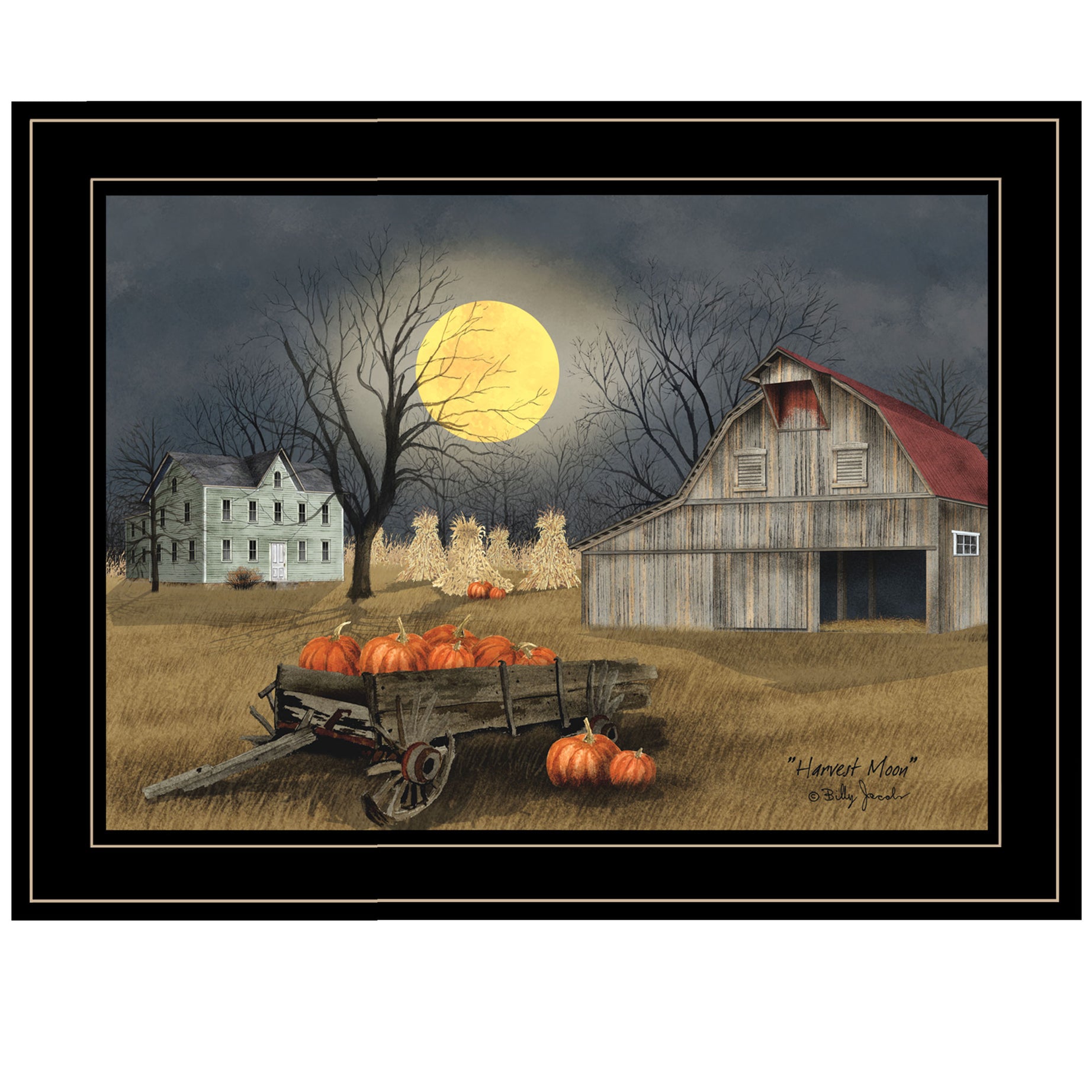 "Harvest Moon" By Billy Jacobs, Ready to Hang Framed Print, Black Frame--1