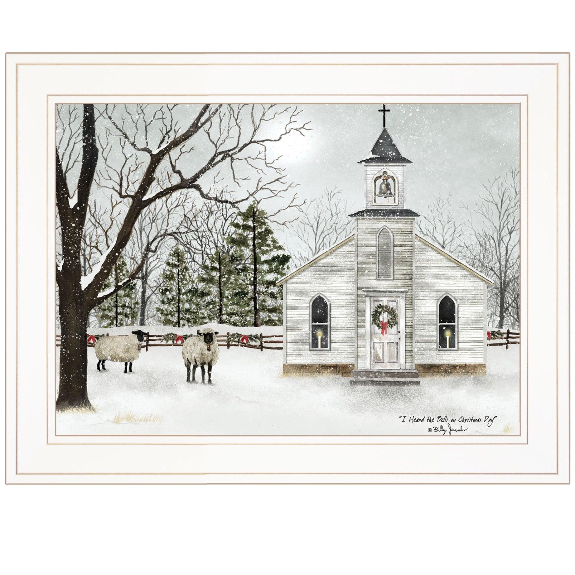 "I Heard the Bells on Christmas" By Billy Jacobs, Ready to Hang Framed Print, White Frame--1