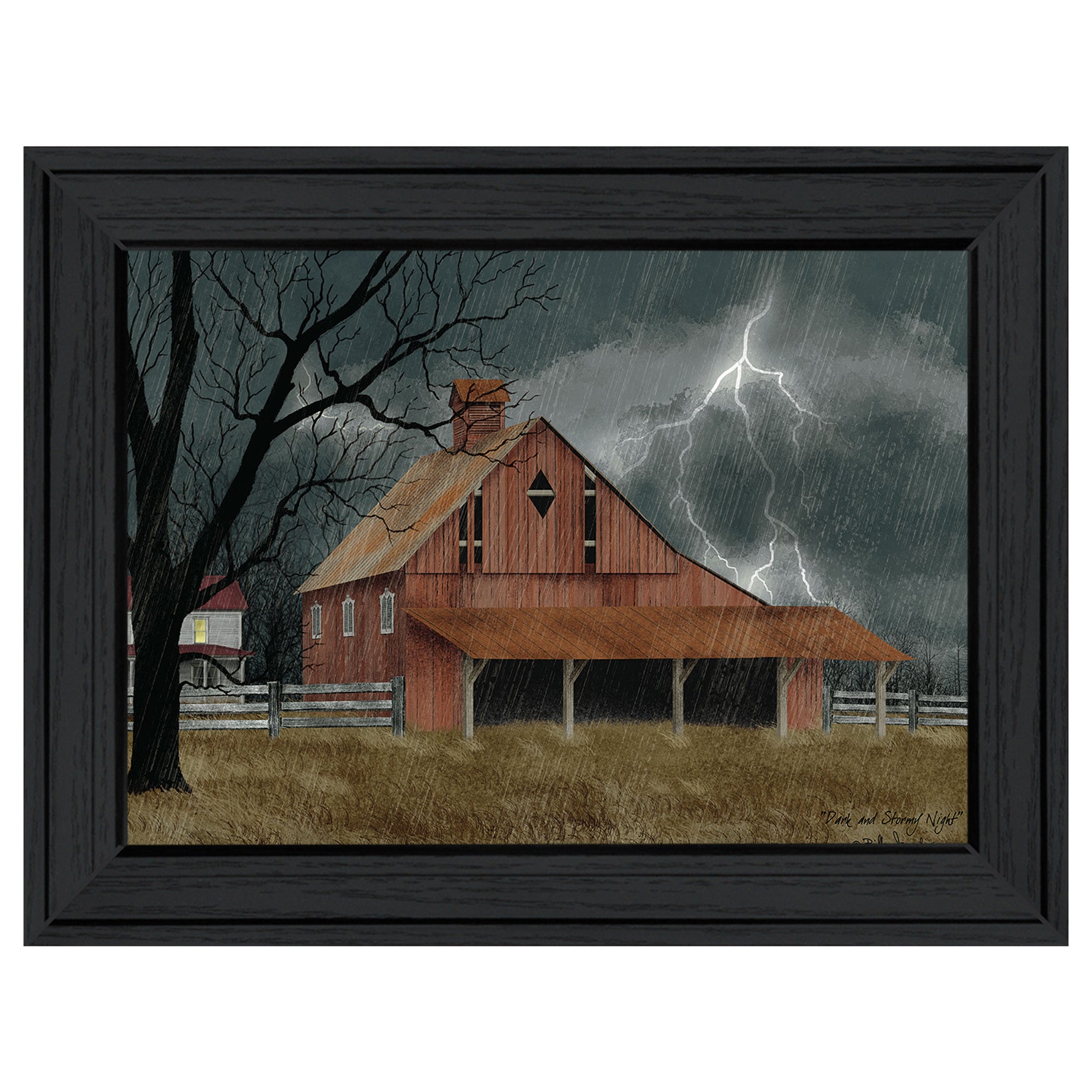 "Dark and Stormy Night" By Billy Jacobs, Ready to Hang Framed Print, Black Frame--1