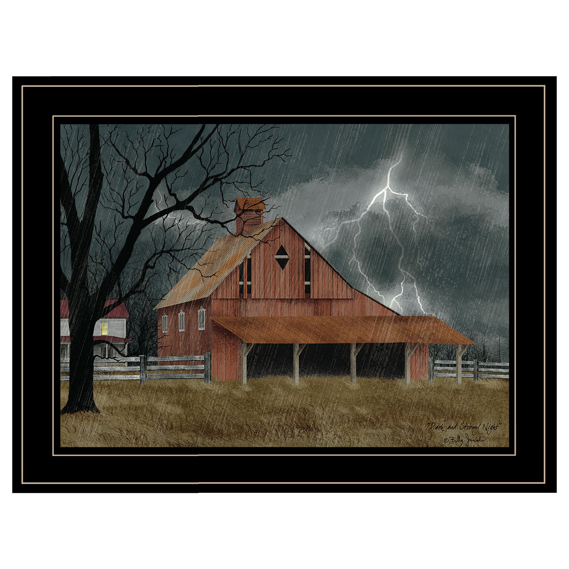 "Dark and Stormy Night" By Billy Jacobs, Ready to Hang Framed Print, Black Frame--1