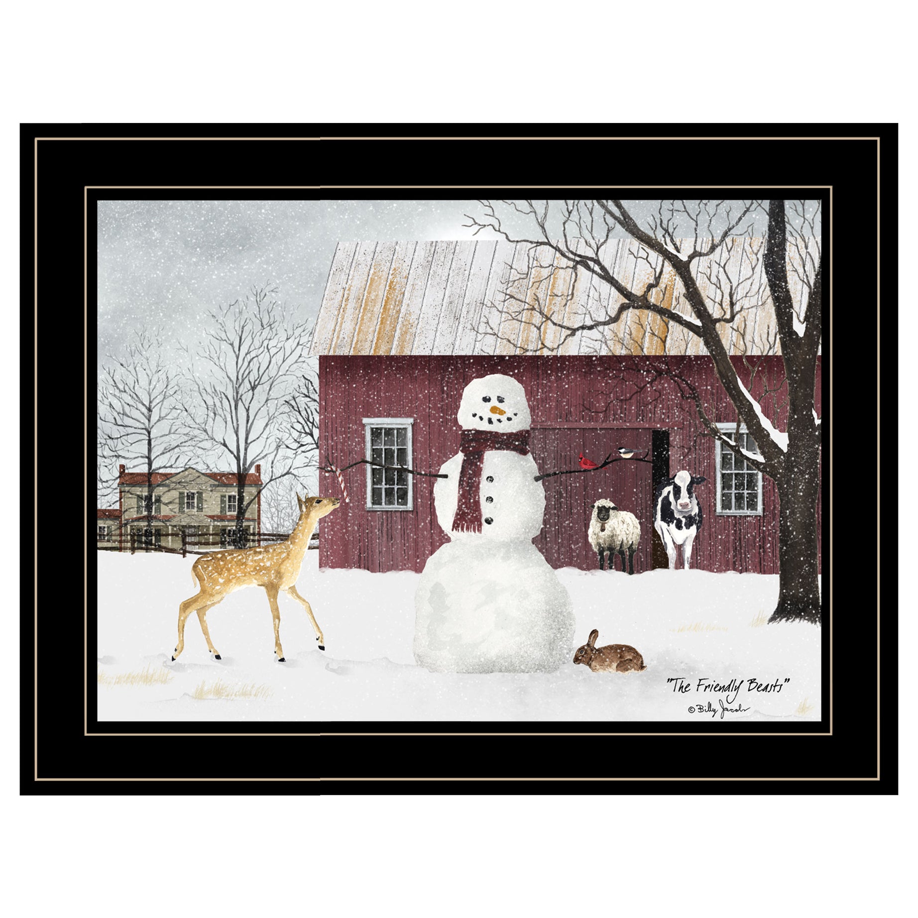 "The Friendly Beasts" By Billy Jacobs, Ready to Hang Framed Print, Black Frame--1