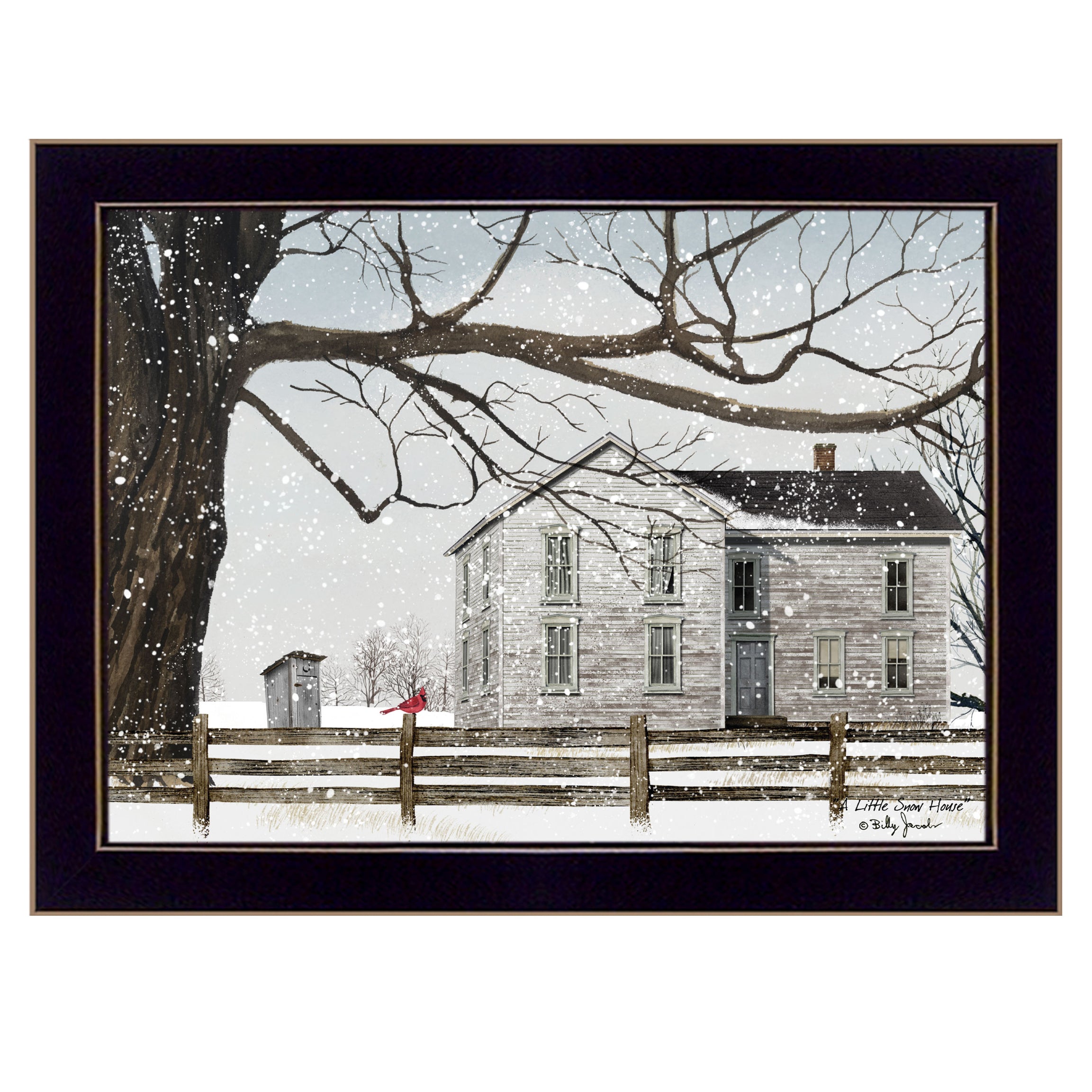 "A Little Snow House" by Billy Jacobs, Ready to Hang Framed Print, Black Frame--1