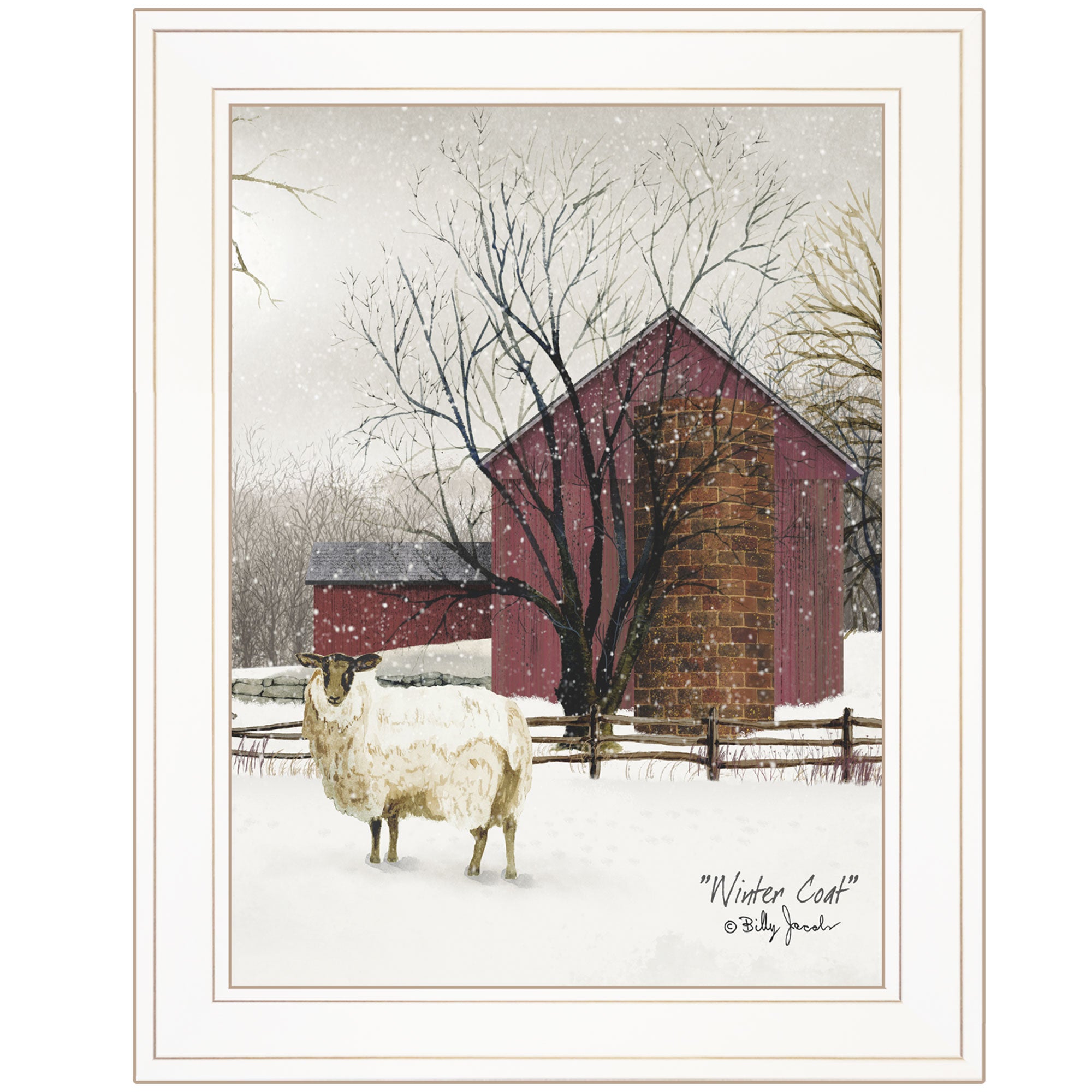 "Winter Coat" by Artisan Billy Jacobs, Ready to Hang Framed Print, White Frame--1