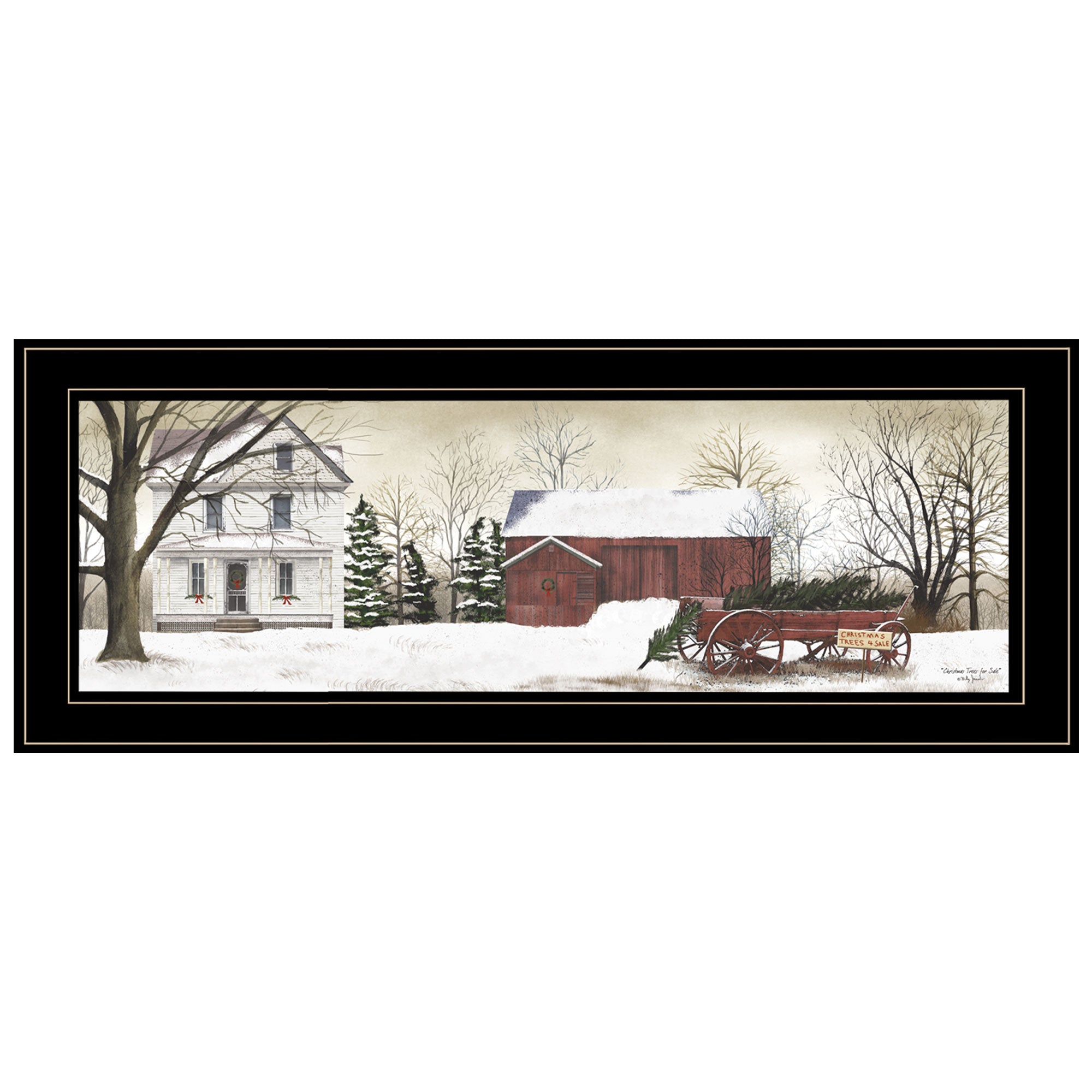 "Christmas Trees for Sale" By Billy Jacobs, Ready to Hang Framed Print, Black Frame--1