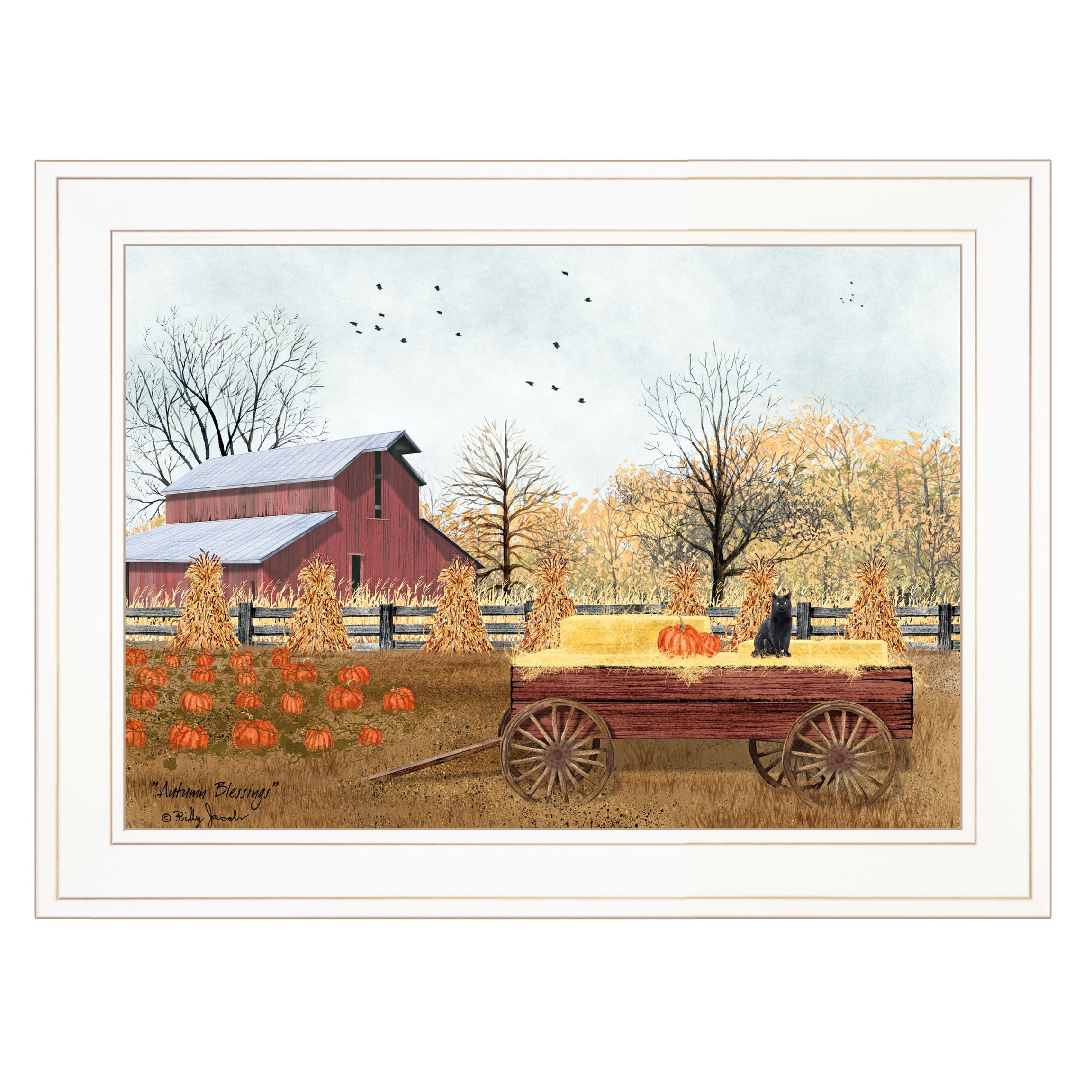 "Autumn Blessings" by Billy Jacobs, Ready to Hang Framed Print, White Frame--1