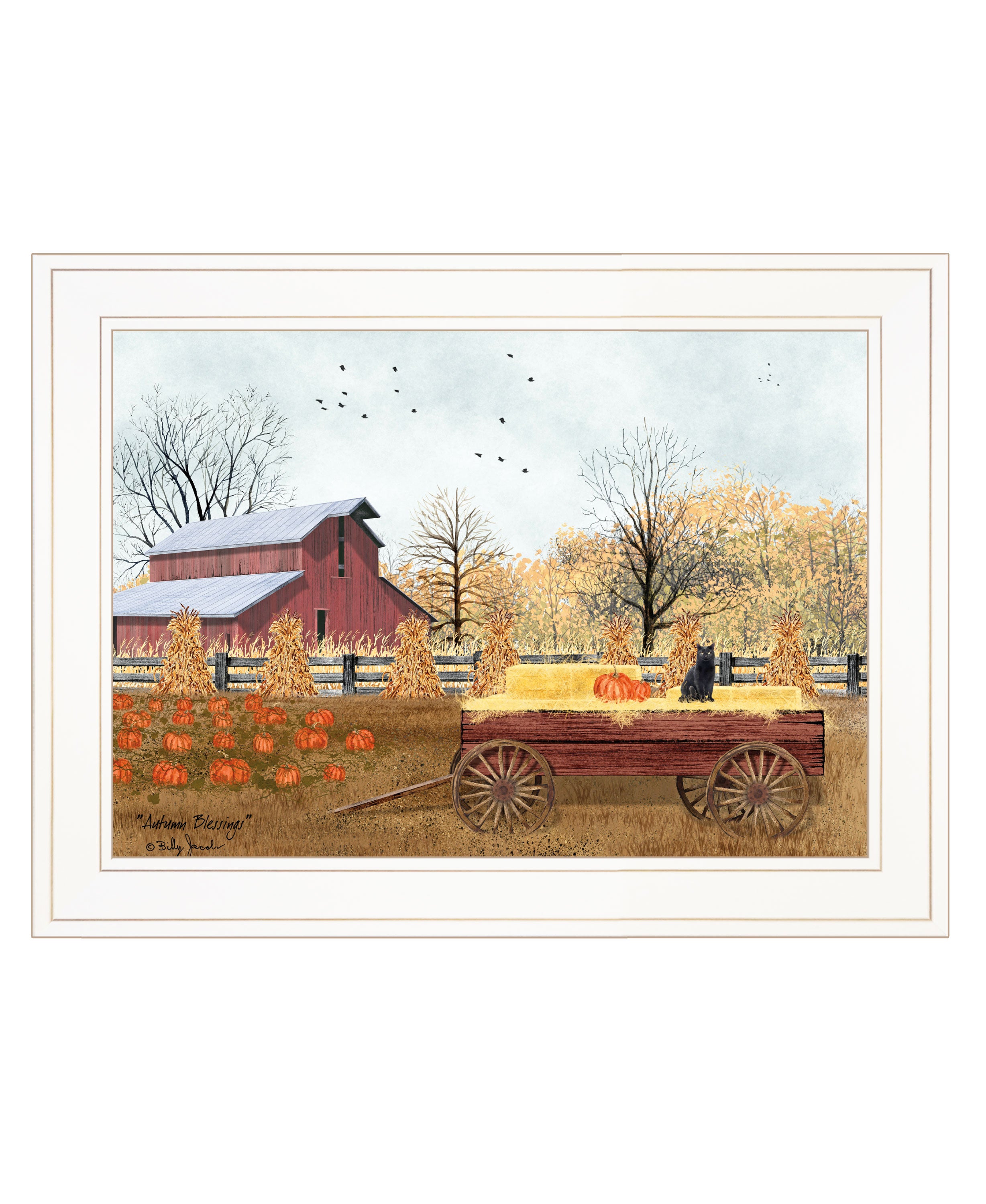 "Autumn Blessings" by Billy Jacobs, Ready to Hang Framed Print, White Frame--1