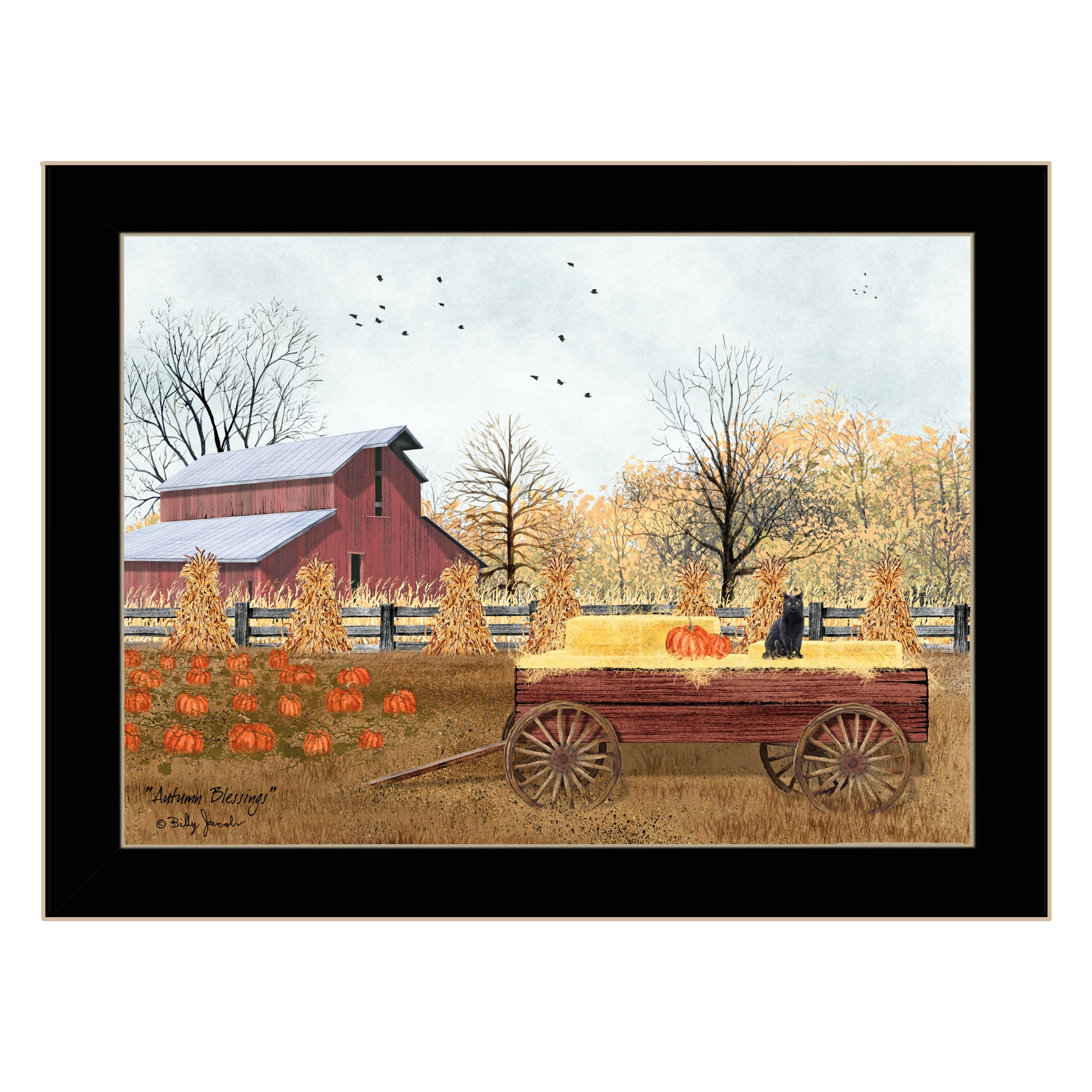 "Autumn Blessings" by Billy Jacobs, Ready to Hang Framed Print, Black Frame--1