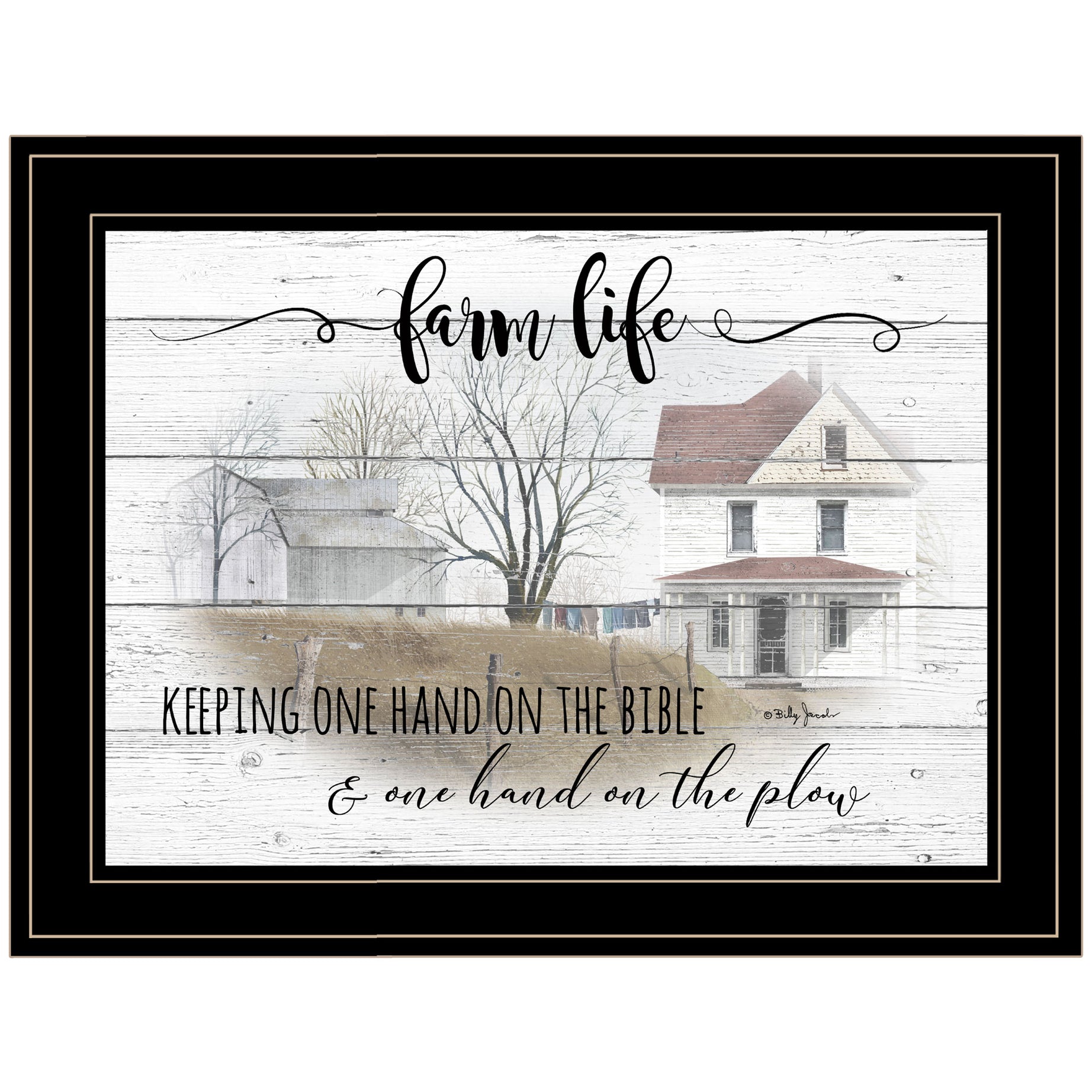 "Farm Life" By Billy Jacobs, Ready to Hang Framed Print, Black Frame--1