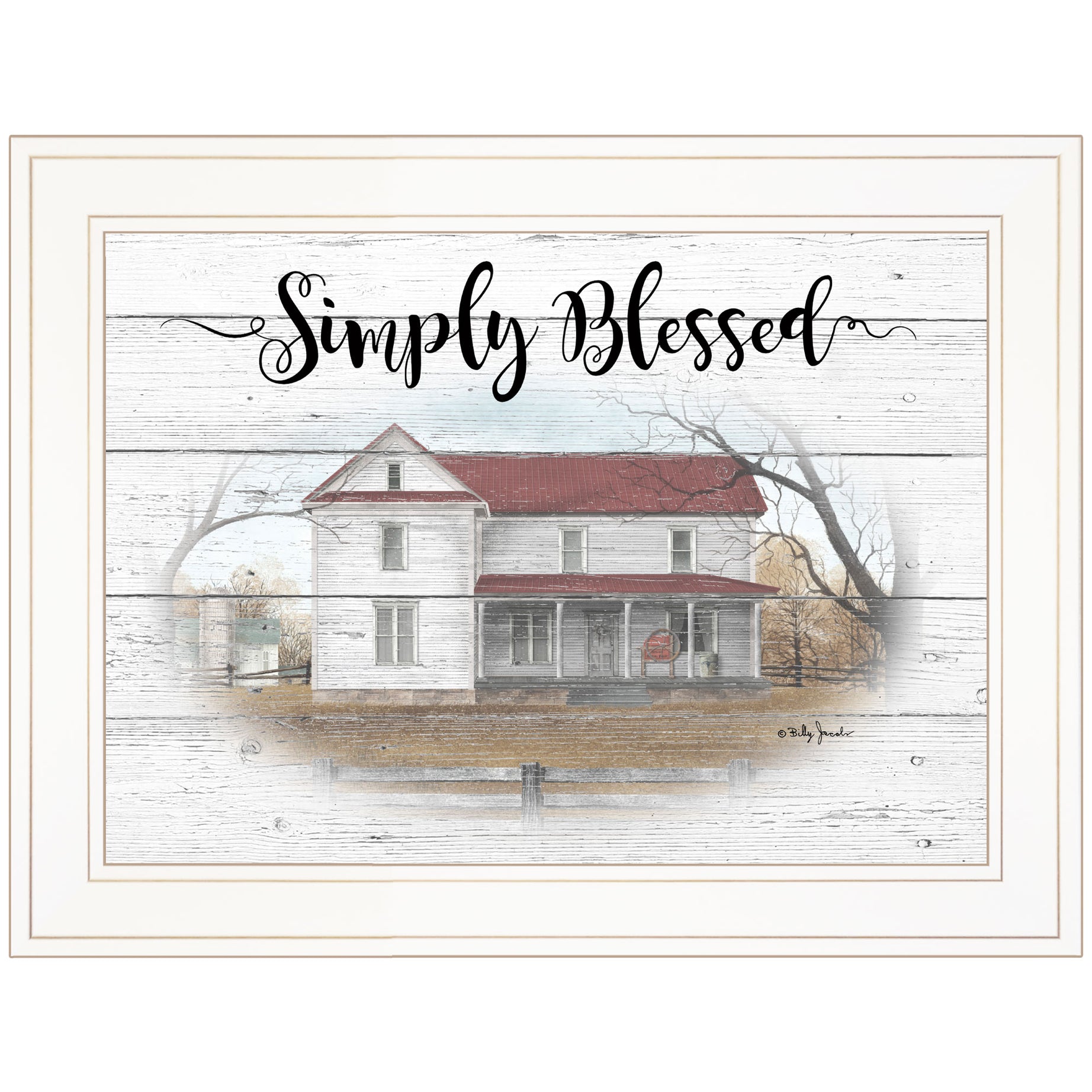 "SIMPLY BLESSED" By Billy Jacobs, Ready to Hang Framed Print, White Frame--1