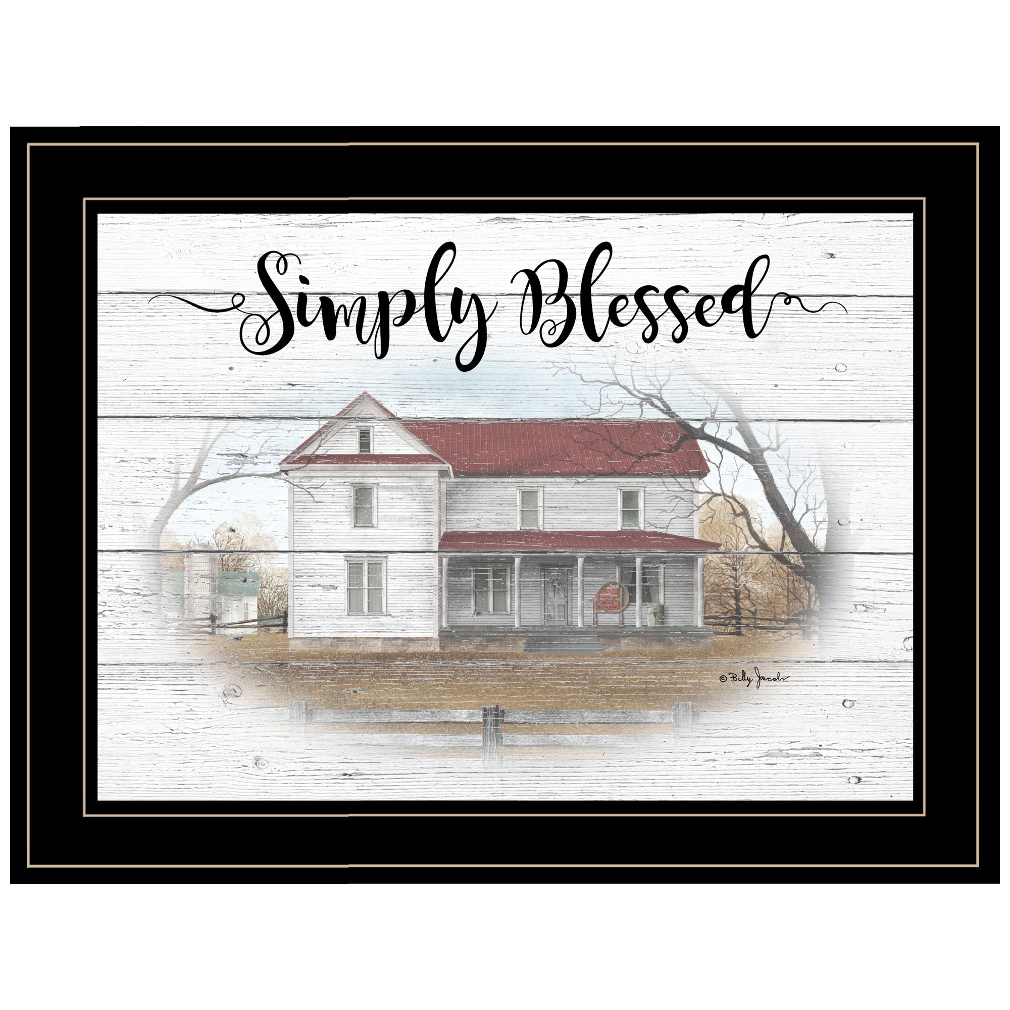 "SIMPLY BLESSED" By Billy Jacobs, Ready to Hang Framed Print, Black Frame--1