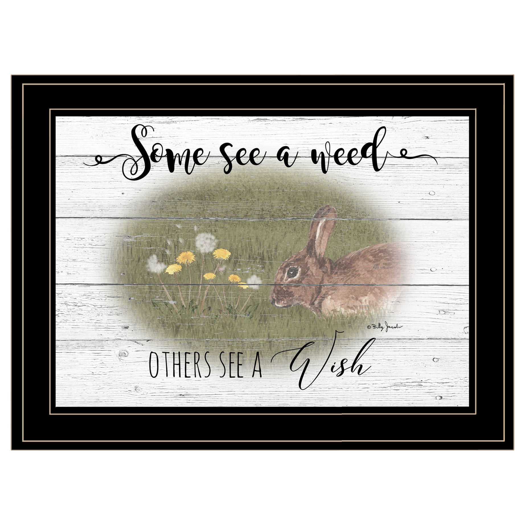 "Some See A Weed" By Billy Jacobs, Ready to Hang Framed Print, Black Frame--1