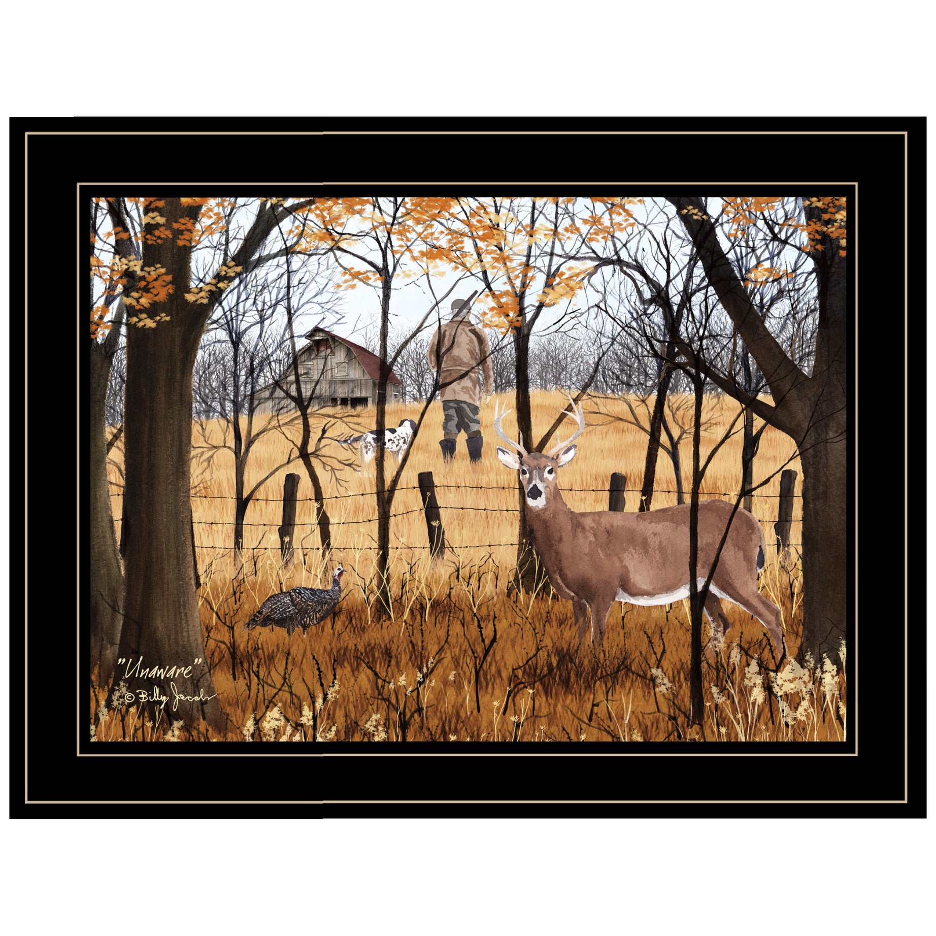 "Unaware" By Billy Jacobs, Ready to Hang Framed Print, Black Frame--1