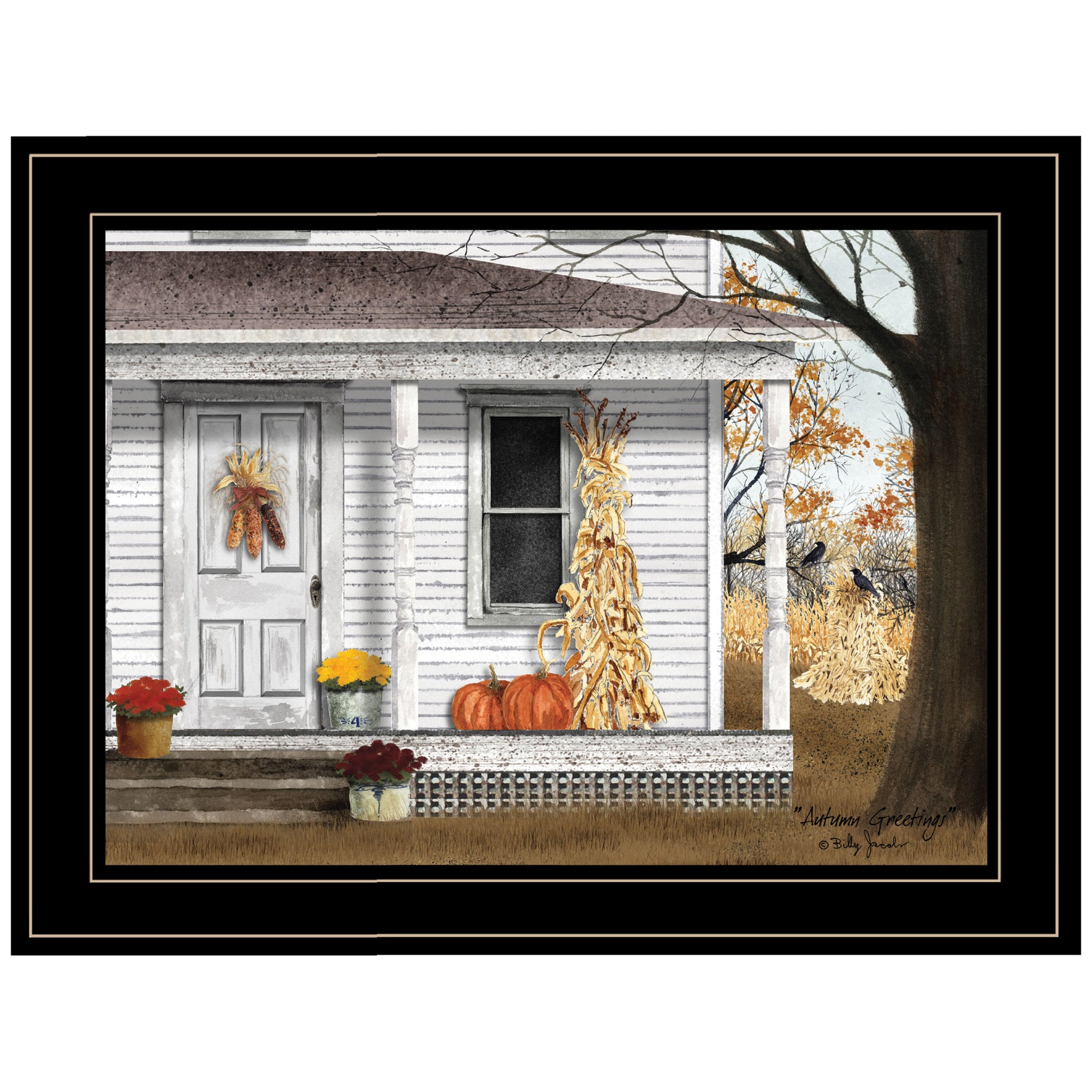 "Autumn Greetings" By Billy Jacobs, Ready to Hang Framed Print, Black Frame--1