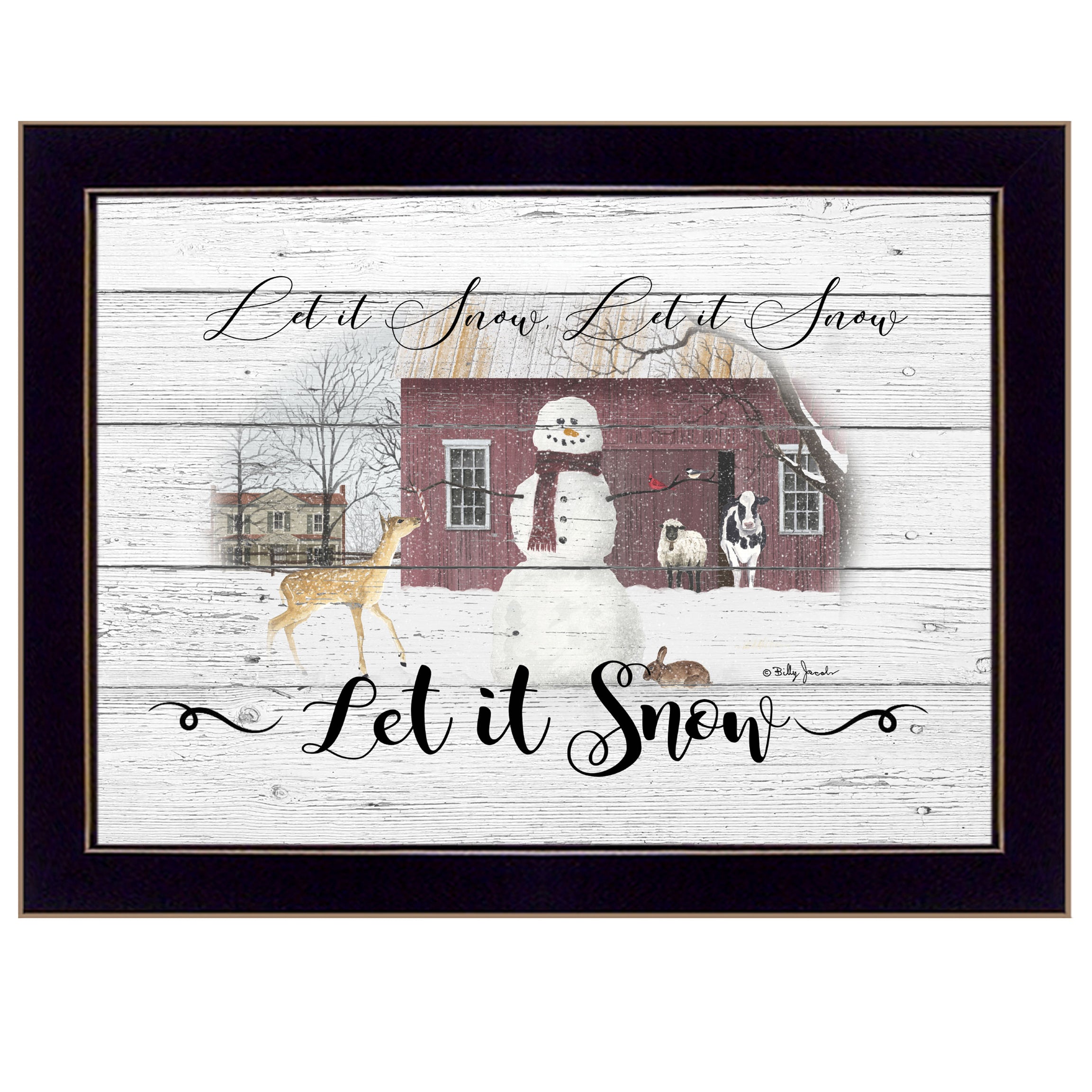 "Let It Snow" By" By Billy Jacobs, Ready to Hang Framed Print, Black Frame--1