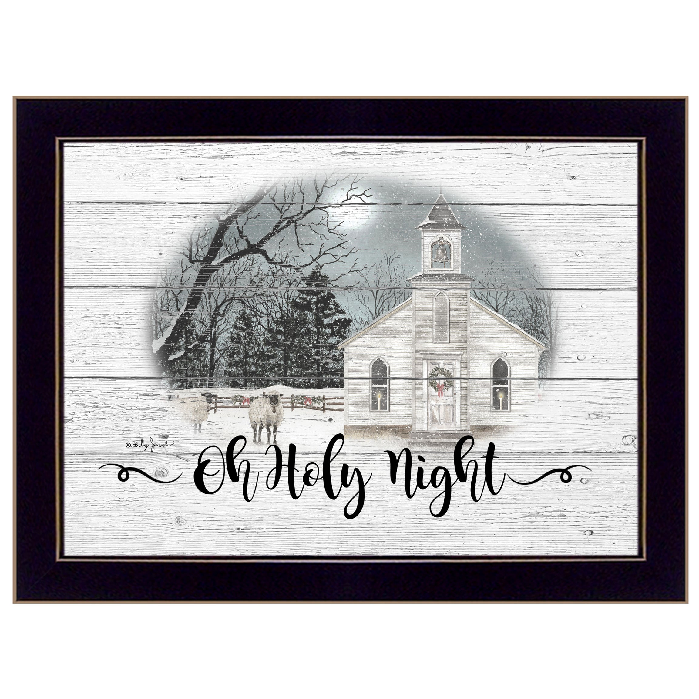 "OH HOLY Night" By" By Billy Jacobs, Ready to Hang Framed Print, Black Frame--1