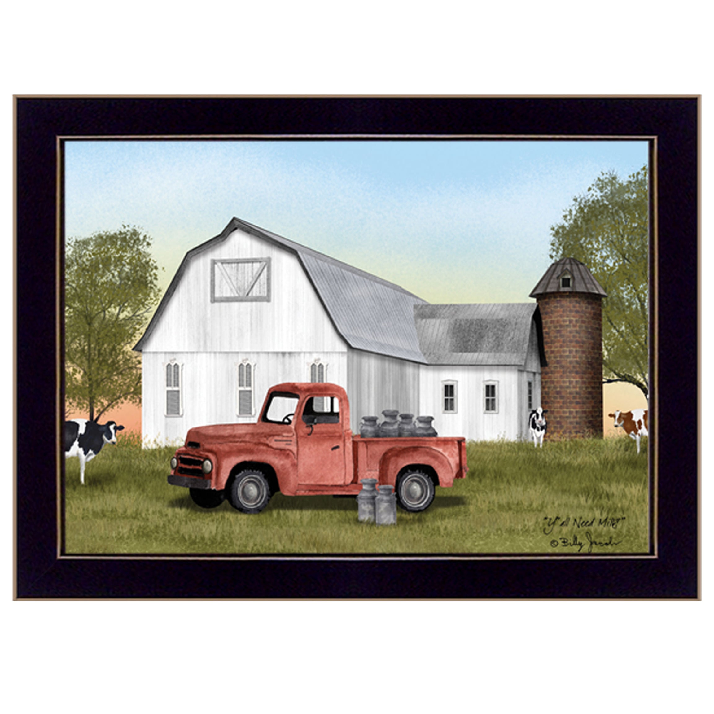 "Y'All Need Milk?" by Billy Jacobs, Ready to Hang Framed Print, Black Frame--1