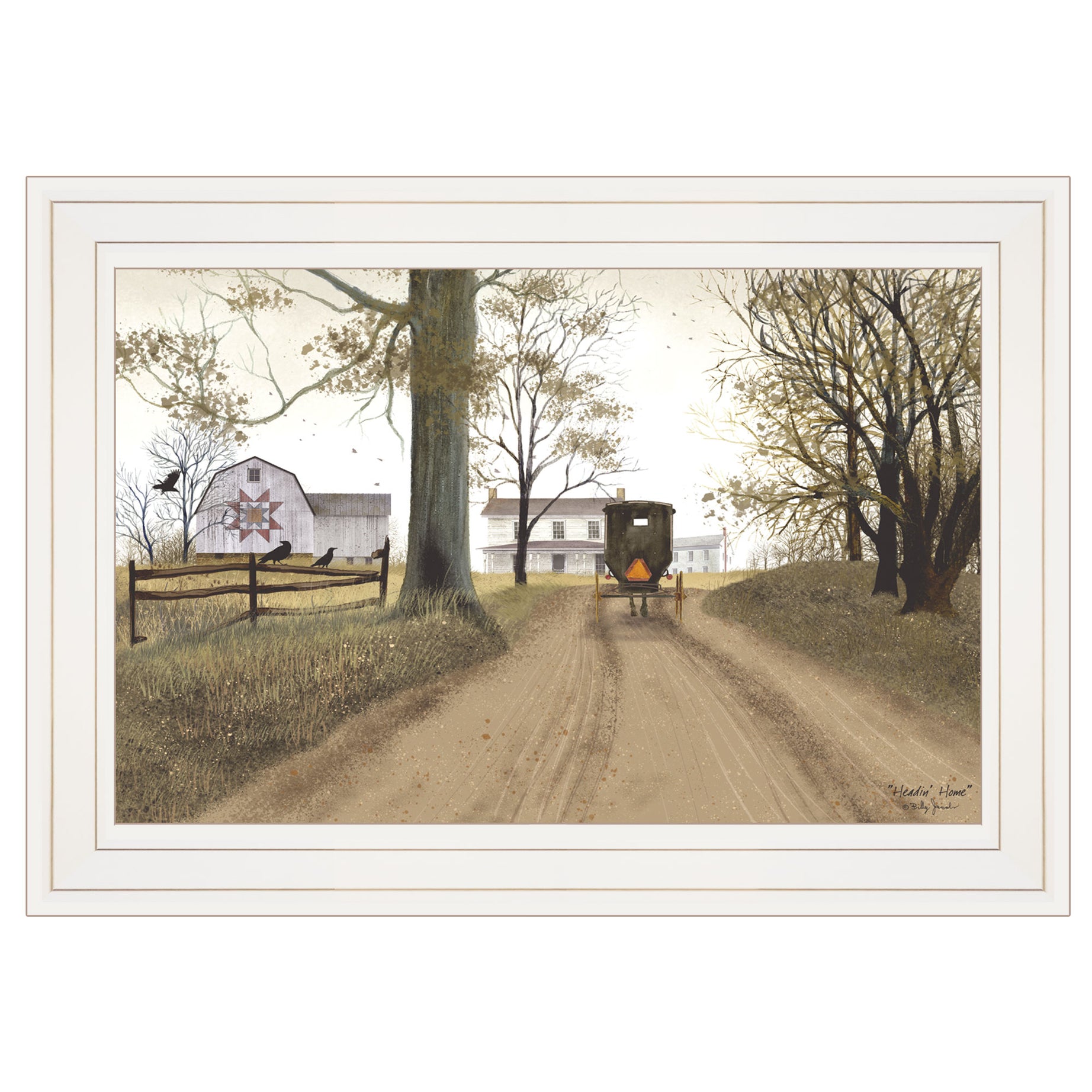 "Headin' Home" By Billy Jacobs, Ready to Hang Framed Print, White Frame--1