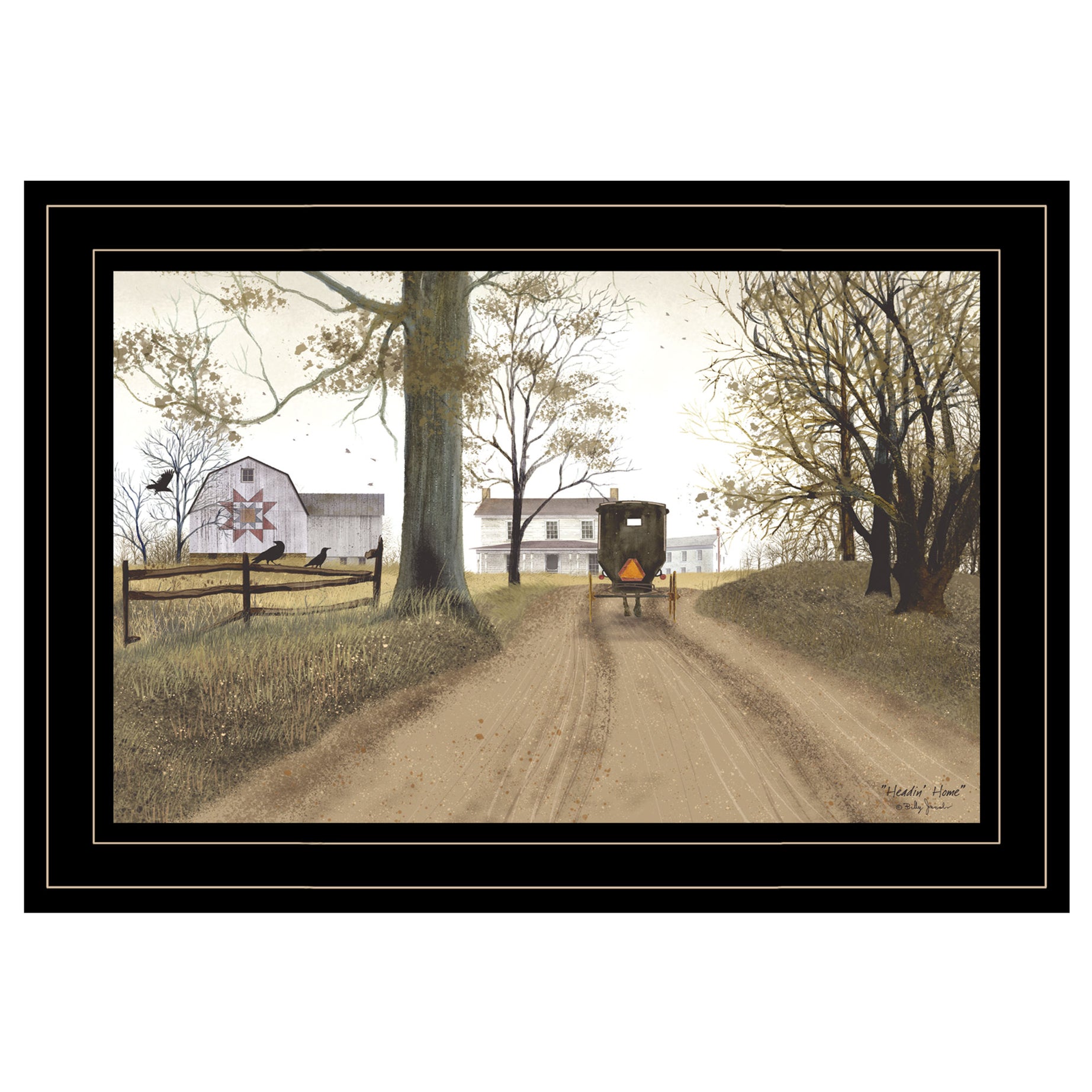 "Headin' Home" By Billy Jacobs, Ready to Hang Framed Print, Black Frame--1