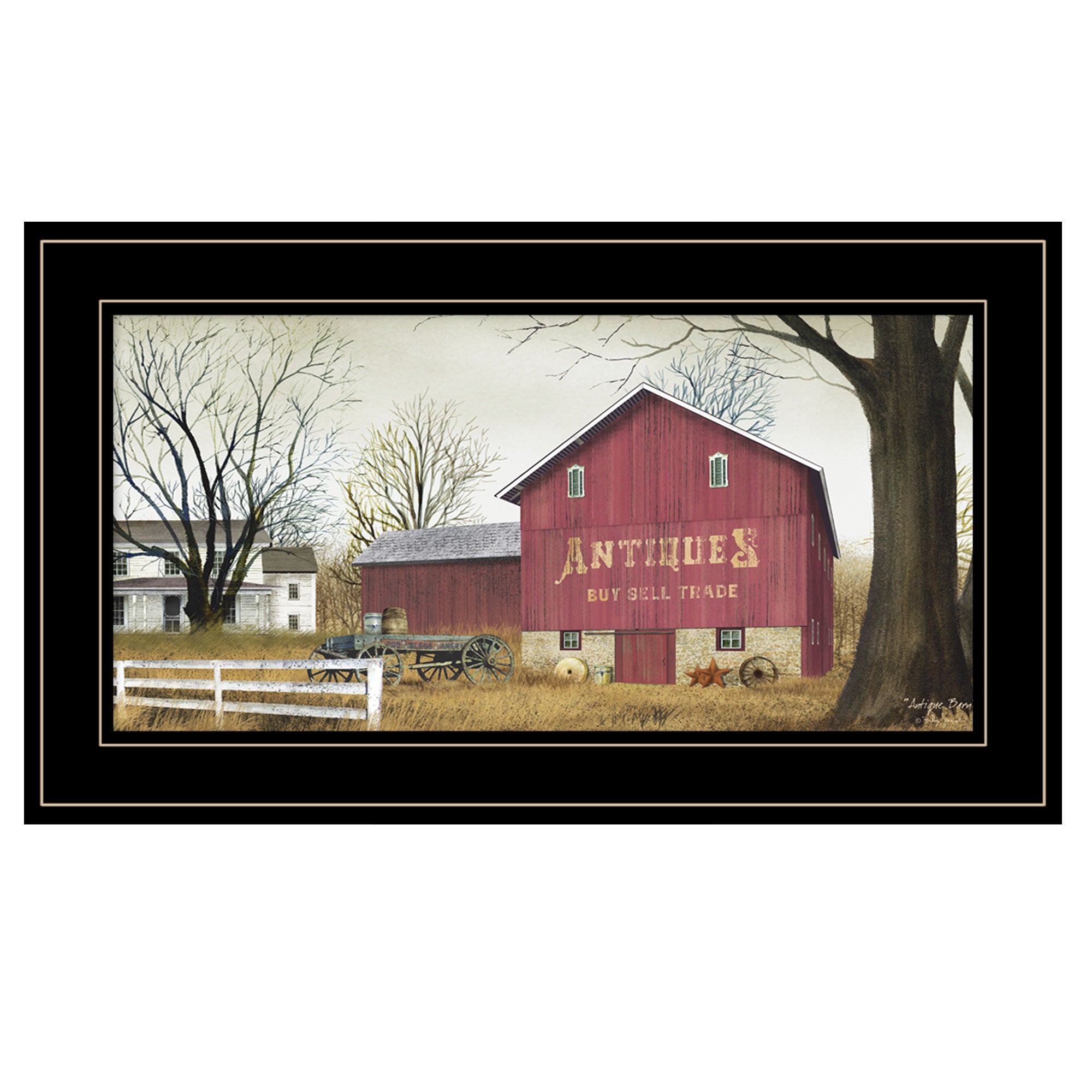 "Antique Barn" By Billy Jacobs, Ready to Hang Framed Print, Black Frame--1