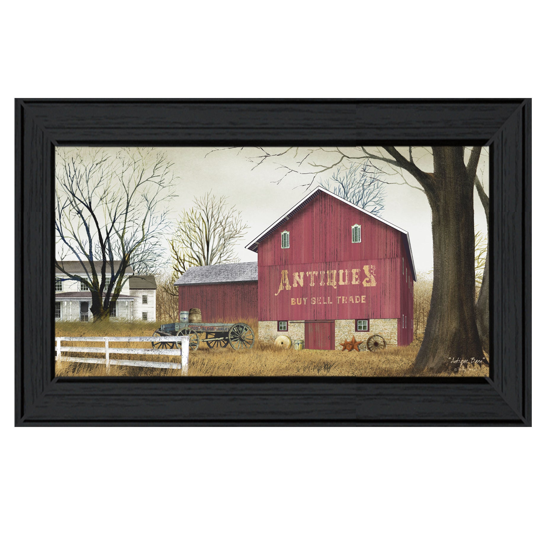 "Antique Barn" By Billy Jacobs, Ready to Hang Framed Print, Black Frame--1