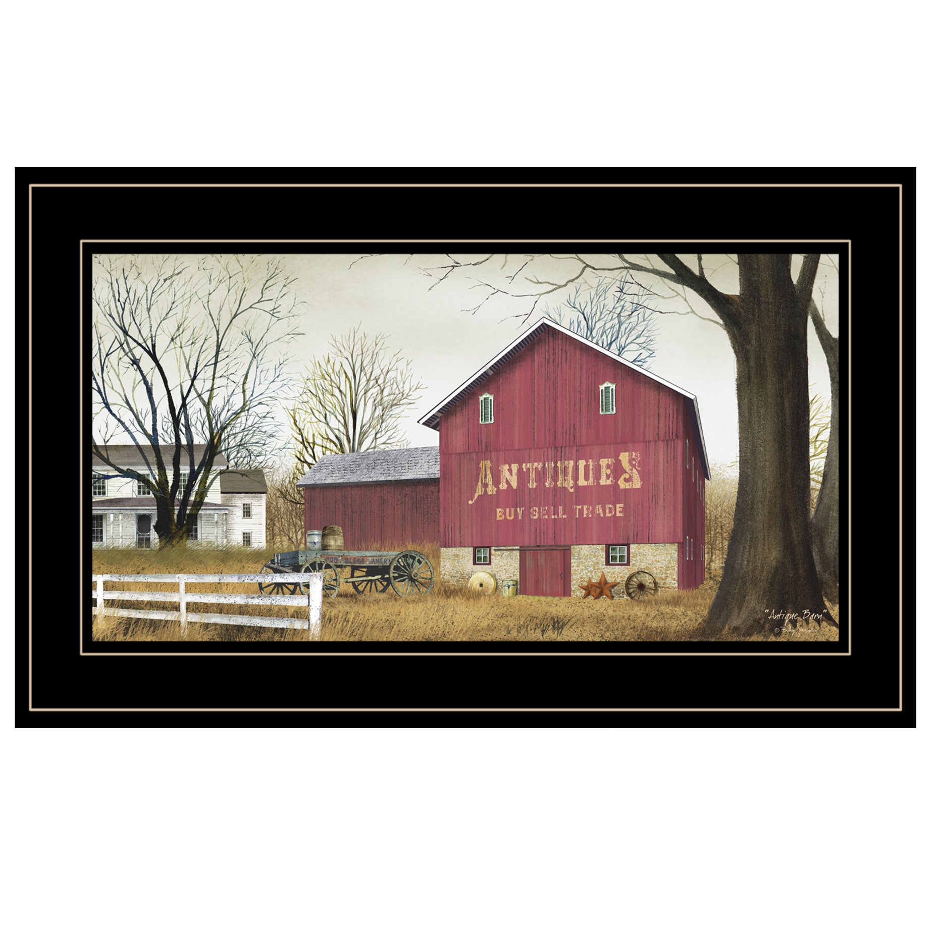 "Antique Barn" By Billy Jacobs, Ready to Hang Framed Print, Black Frame--1