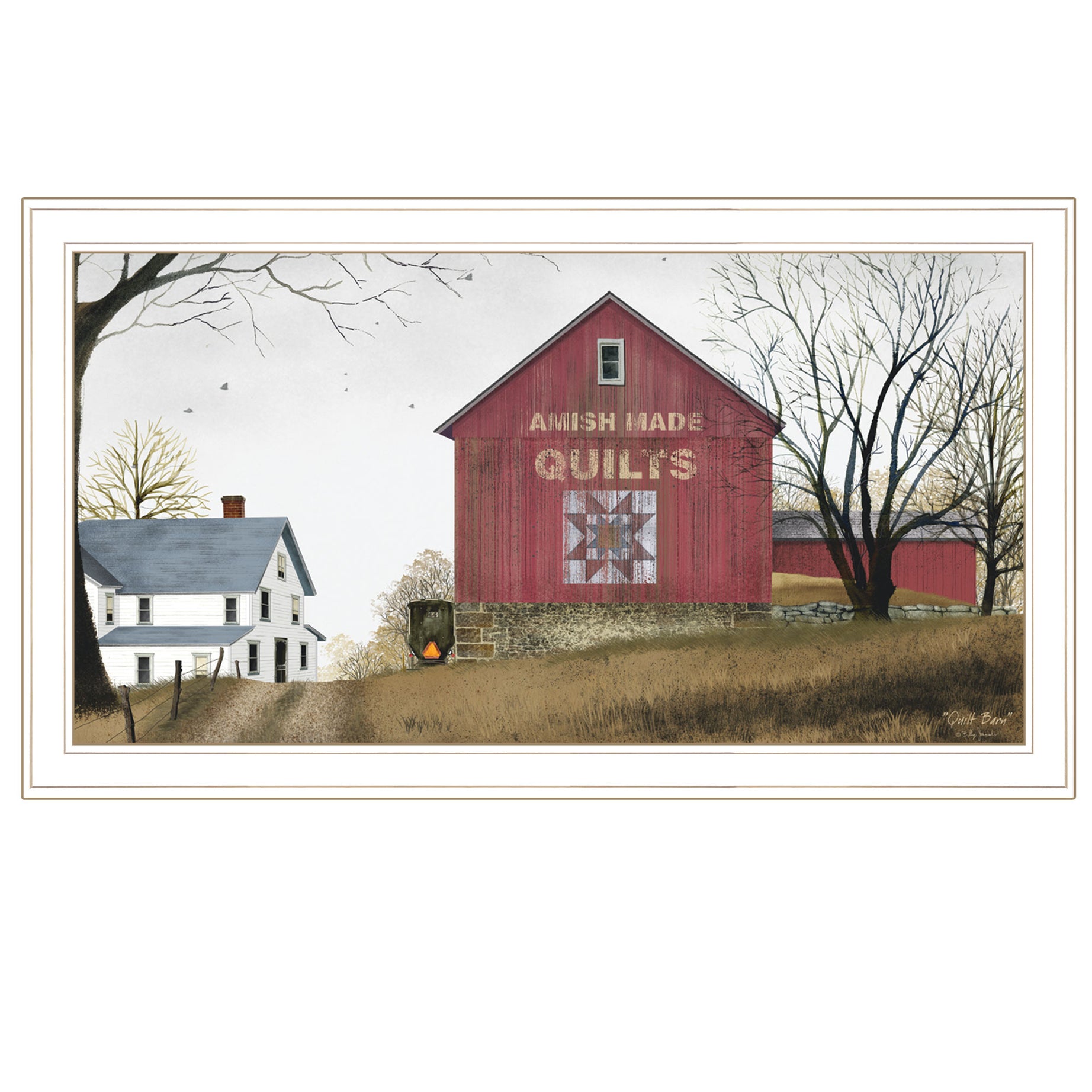 "The Quilt Barn" By Billy Jacobs, Ready to Hang Framed Print, White Frame--1