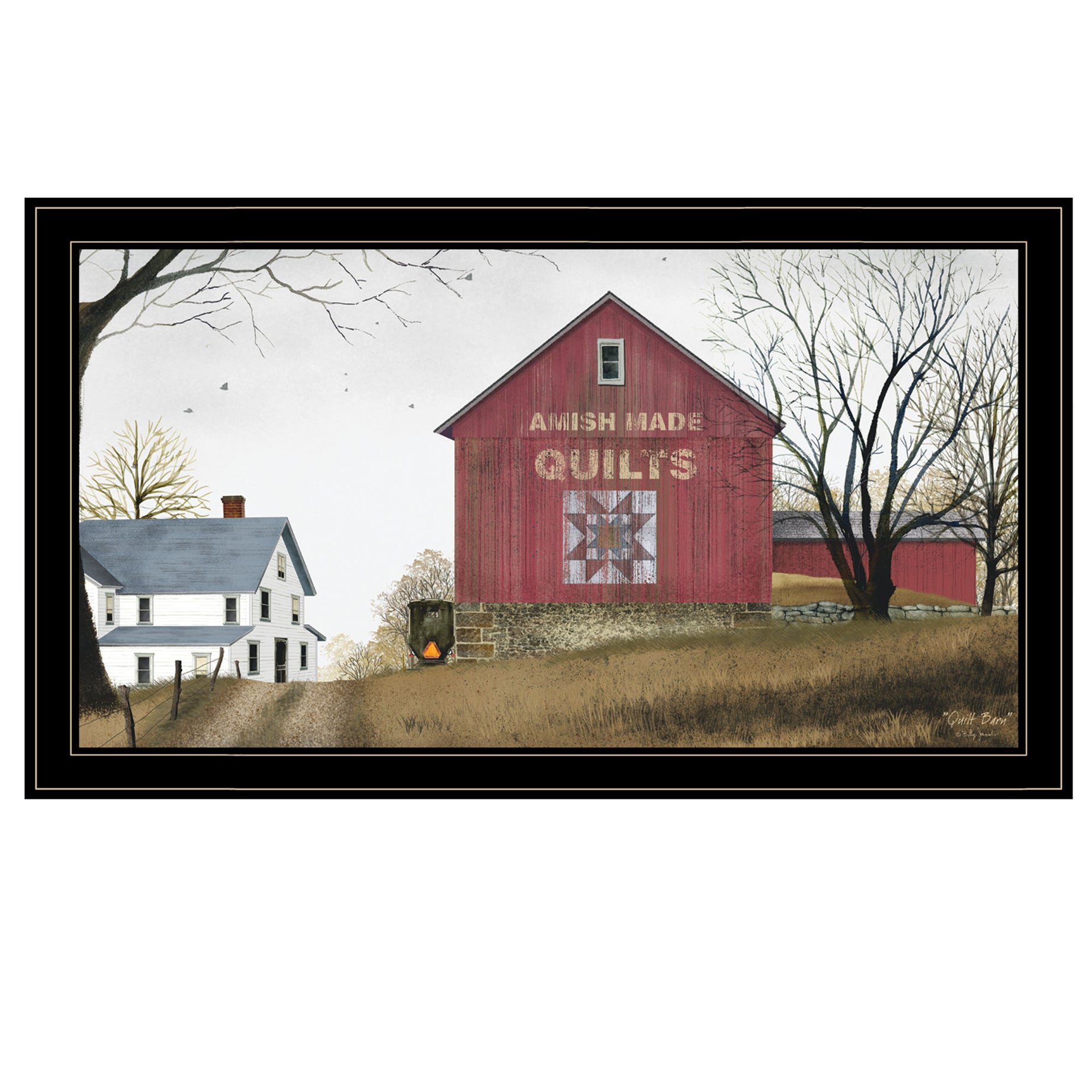 "The Quilt Barn" By Billy Jacobs, Ready to Hang Framed Print, Black Frame--1