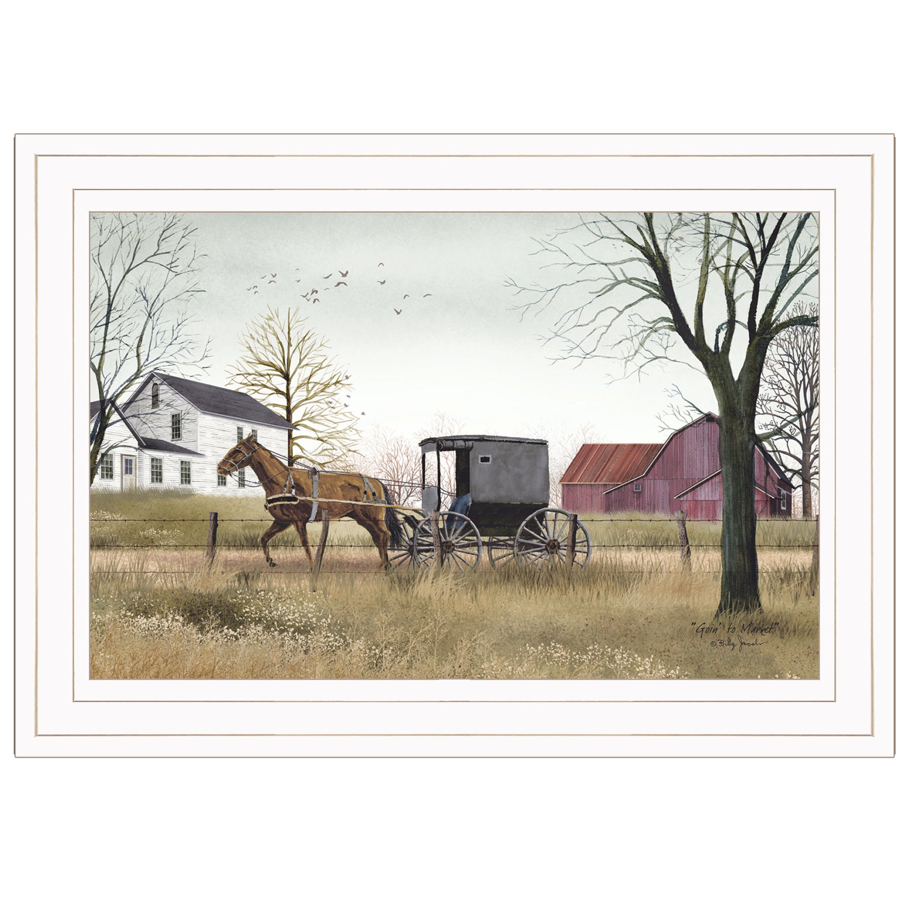 "Goin' to Market" By Billy Jacobs, Ready to Hang Framed Print, White Frame--1